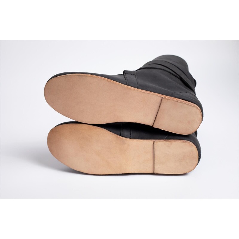 Stivali medievali Haithabu con suola in pelle Sjur nero