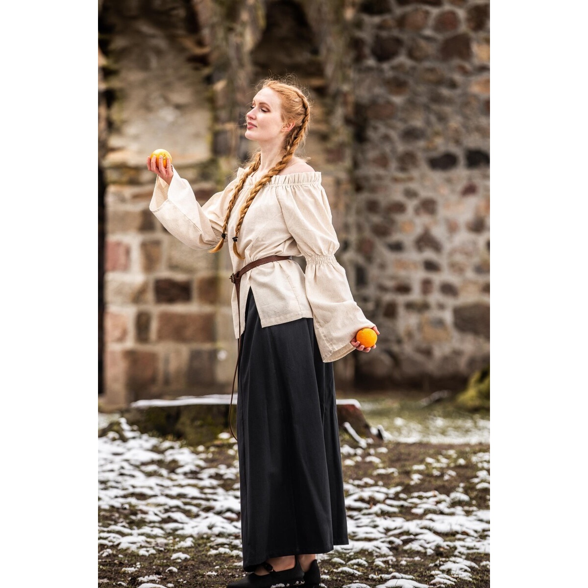 Mittelalter Bluse Coletta beige