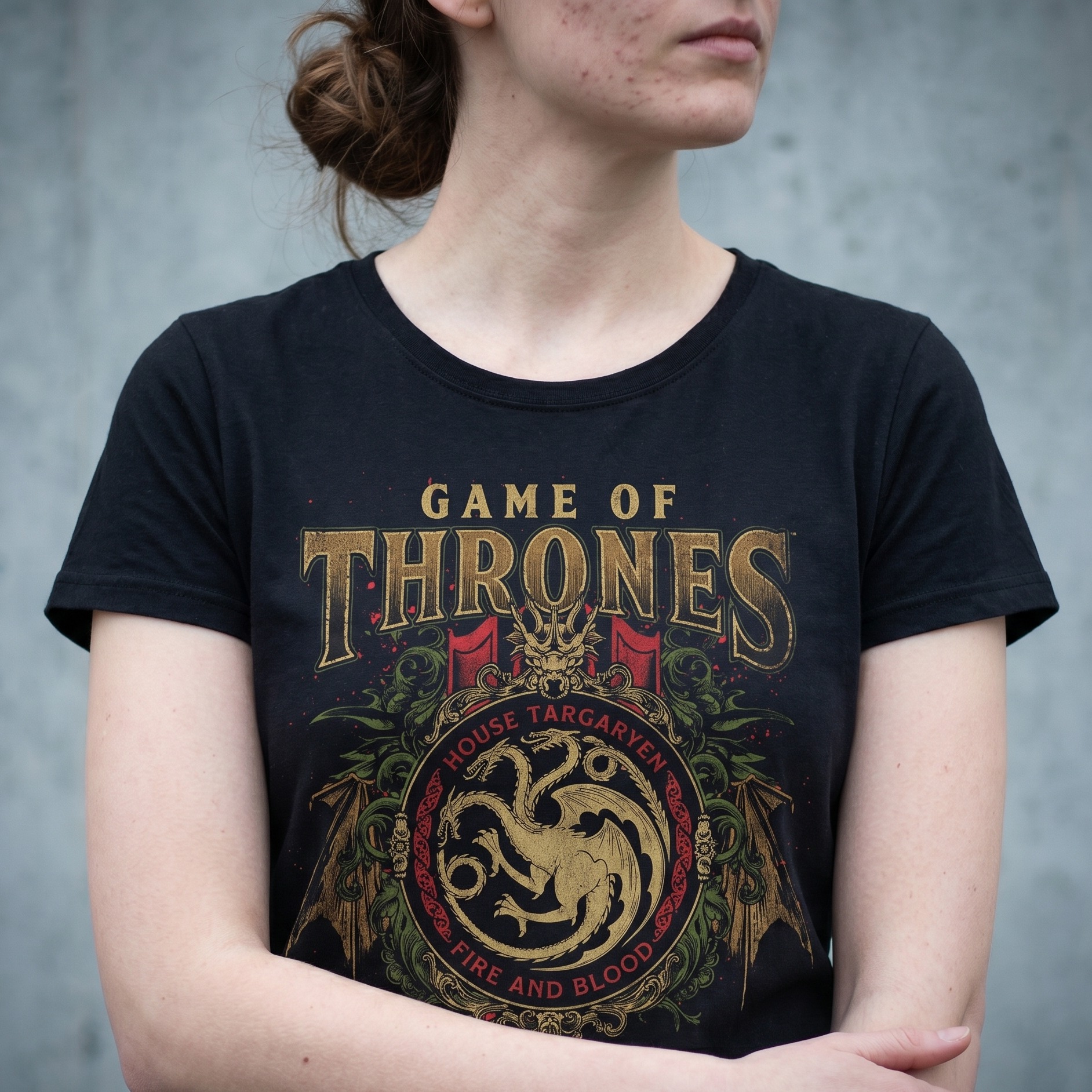 Game of Thrones - Targaryen Ornaments T-Shirt schwarz