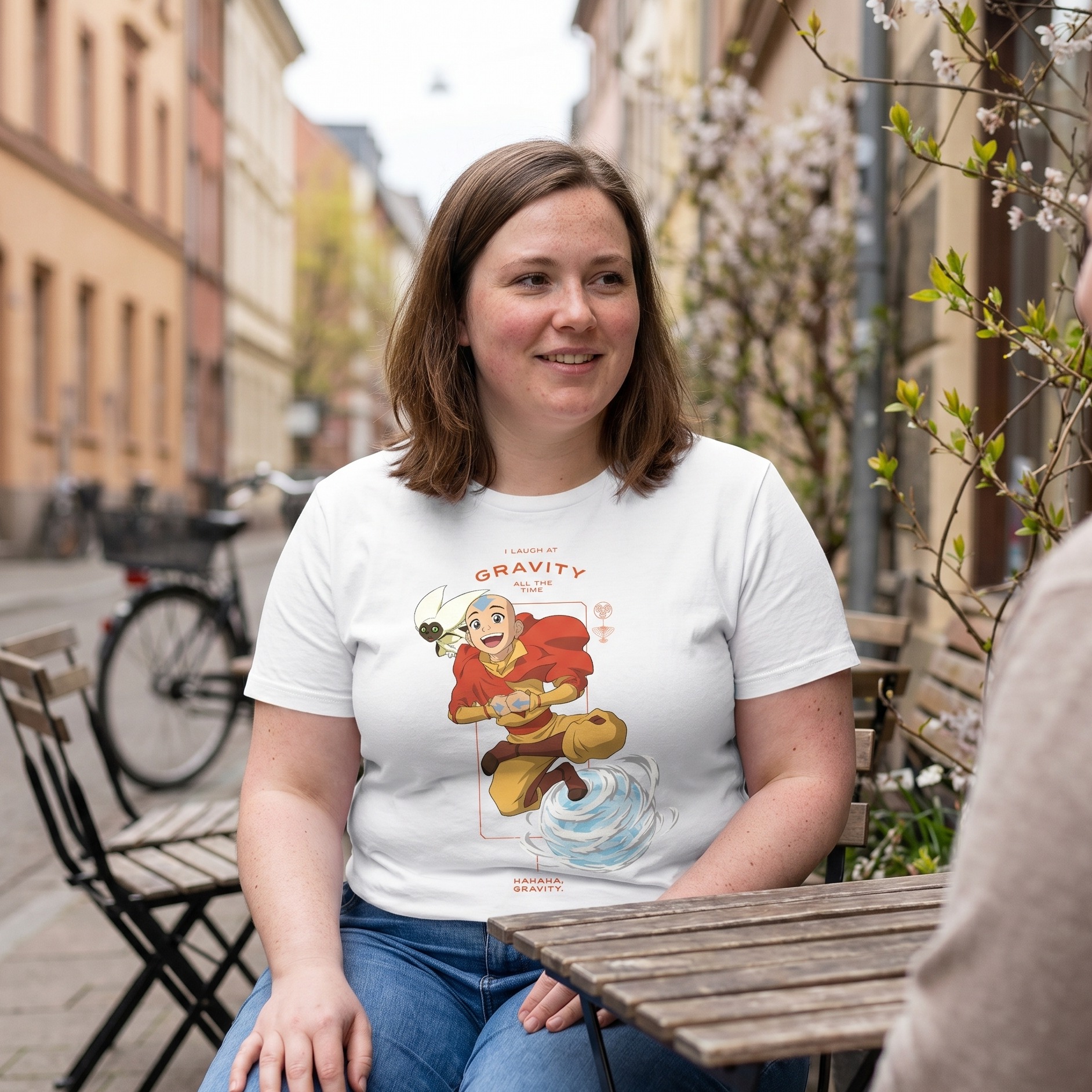 Avatar – T-shirt Aang Laugh at Gravity blanc