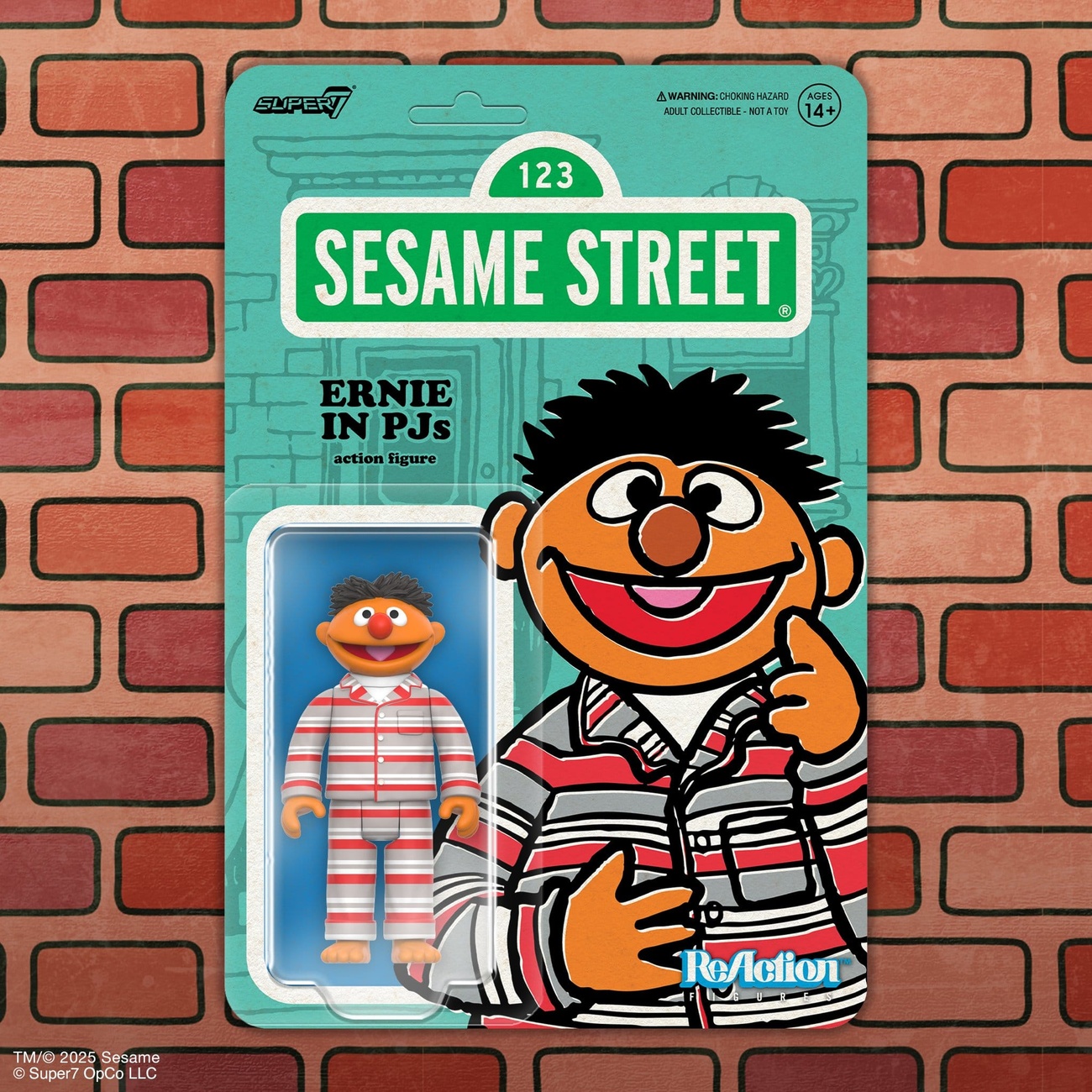 Sesame Street figurine articulée ReAction Wave 06 Ernie (pyjama) 10 cm
