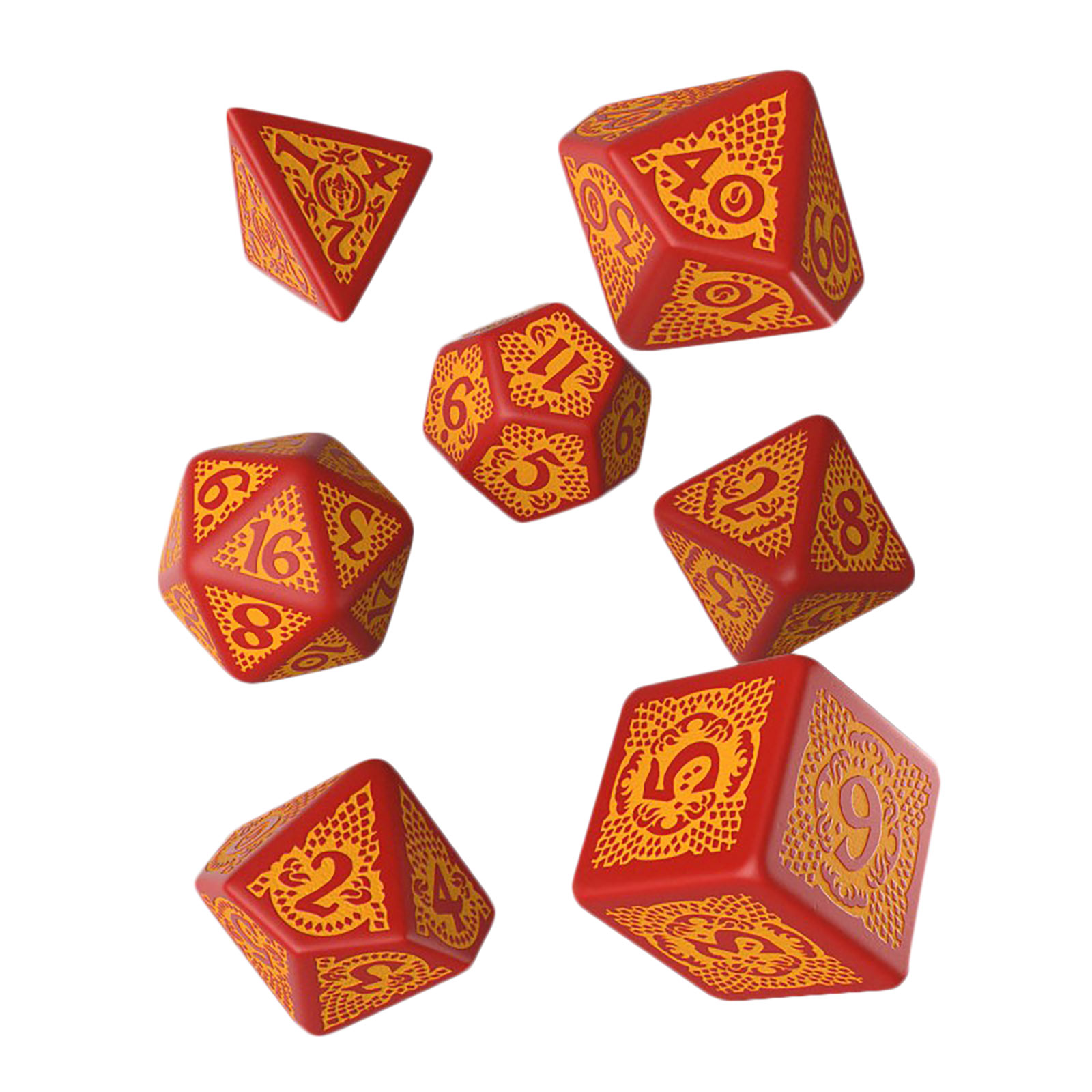 Dragon Slayer RPG Würfel Set 7tlg rot-orange