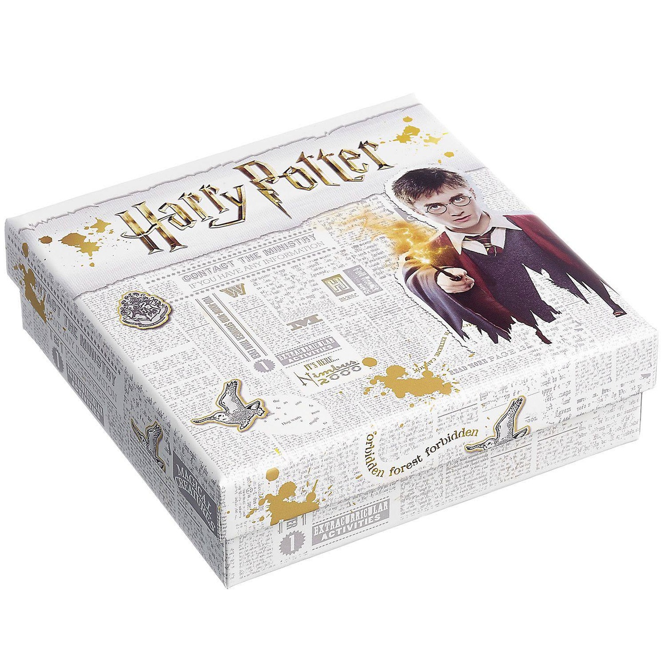 Harry Potter Zestaw zawieszek do bransoletki Insygnia/Znicz/3 koraliki zaklęć (srebrzony)