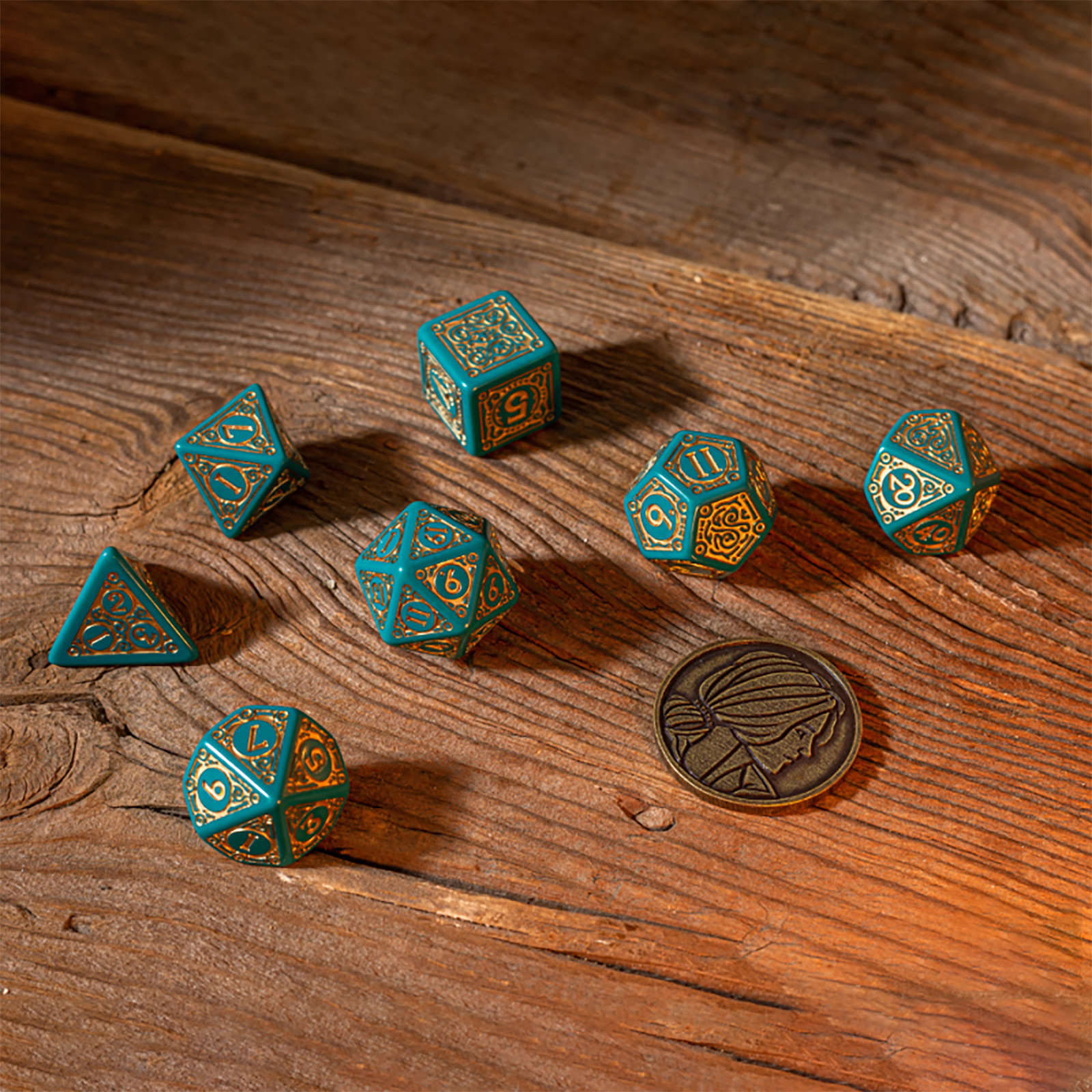 Witcher - Triss Beautiful Healer RPG Dice Set 7pcs with Collector's Coin
