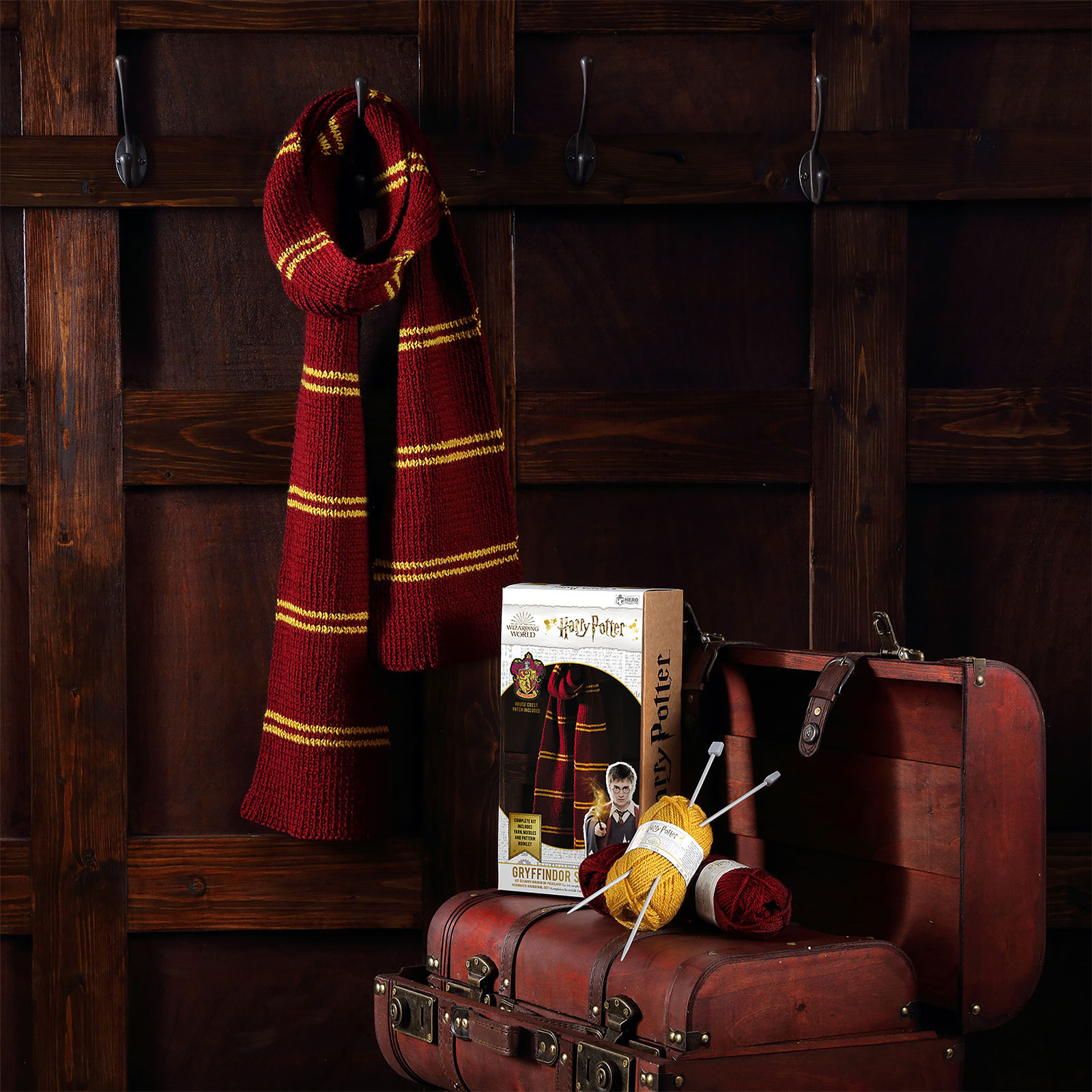 Harry Potter - Ensemble de tricot pour écharpe Gryffondor