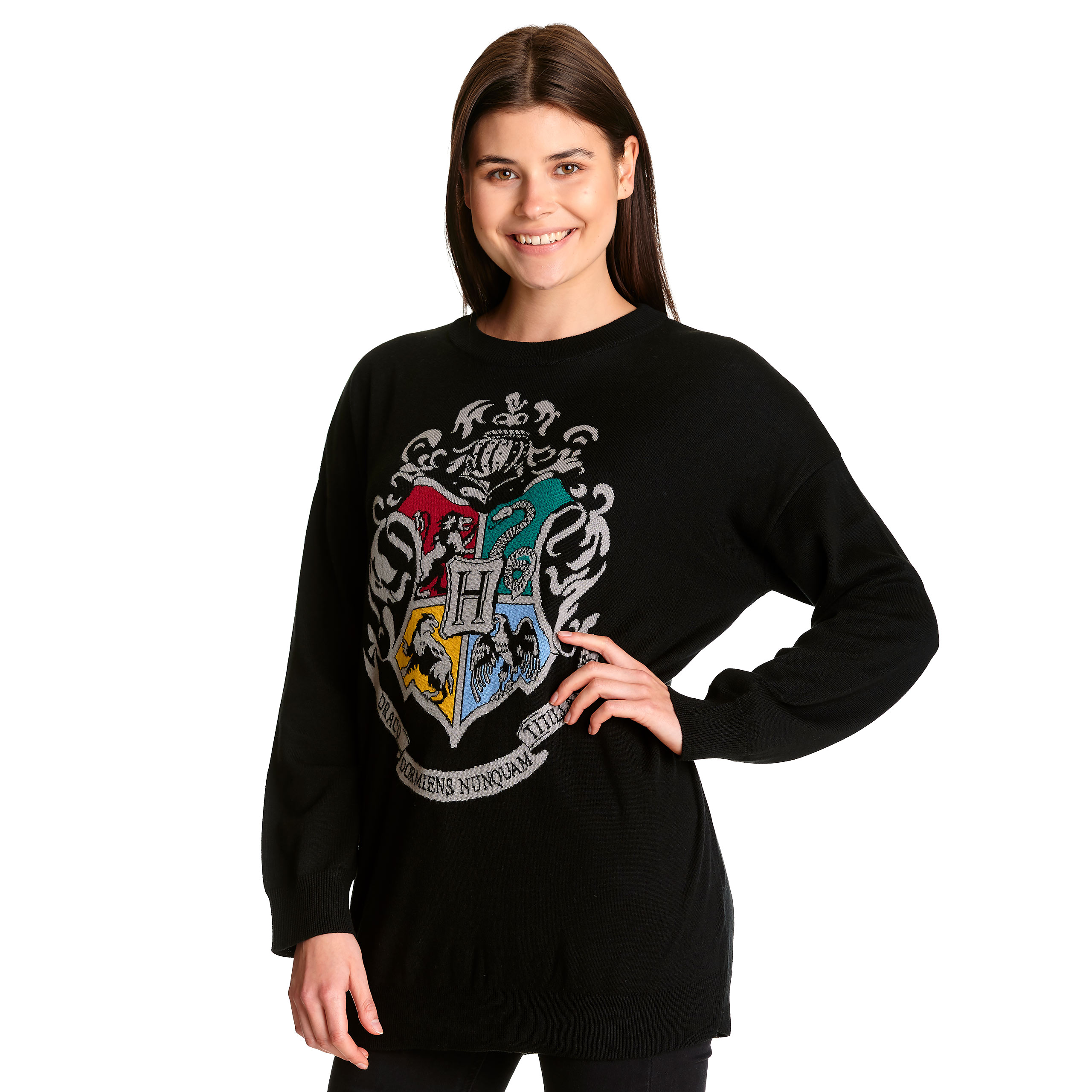 Harry Potter - Hogwarts Wapen Oversize Sweater zwart