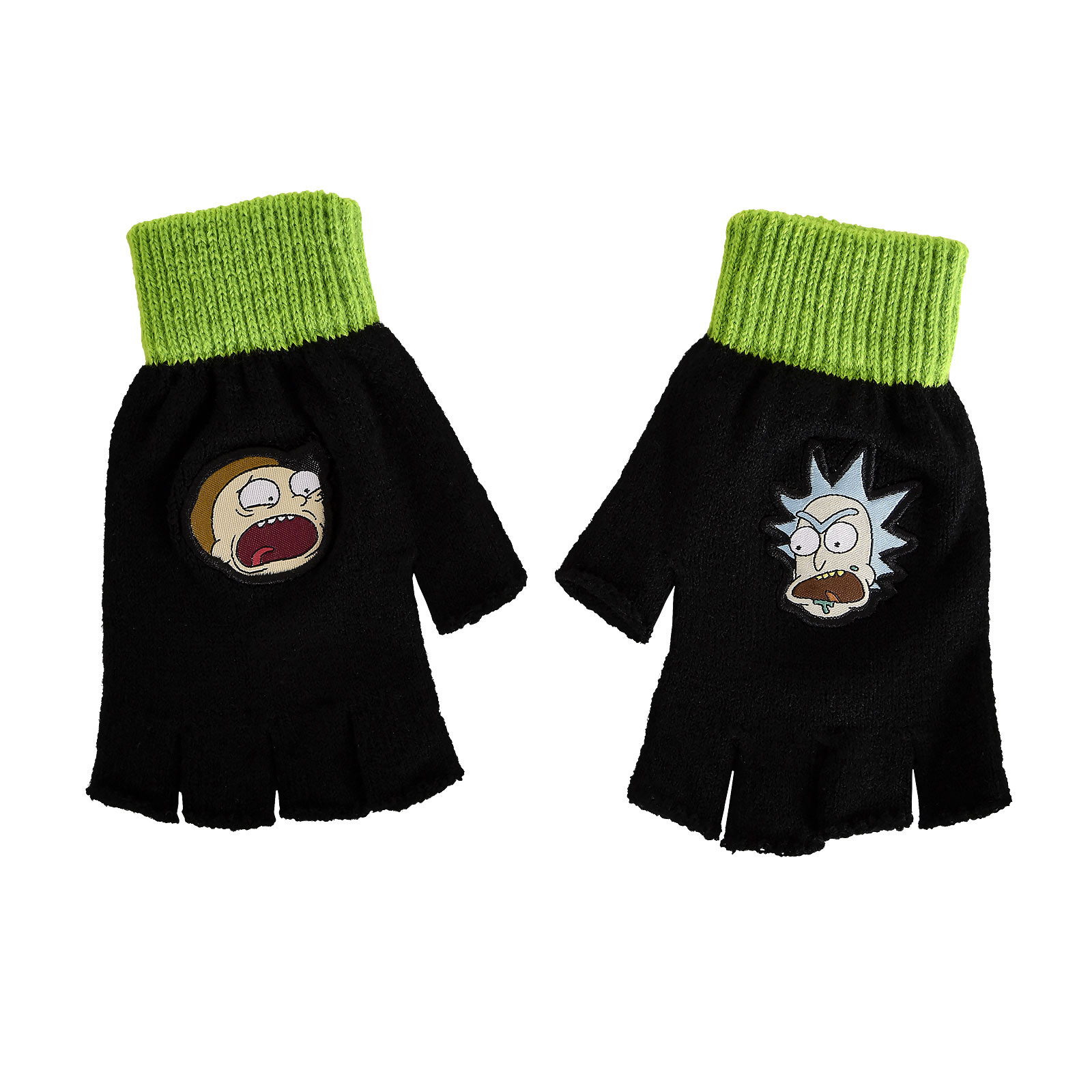 Rick and Morty - Fingerless Faces Gloves black