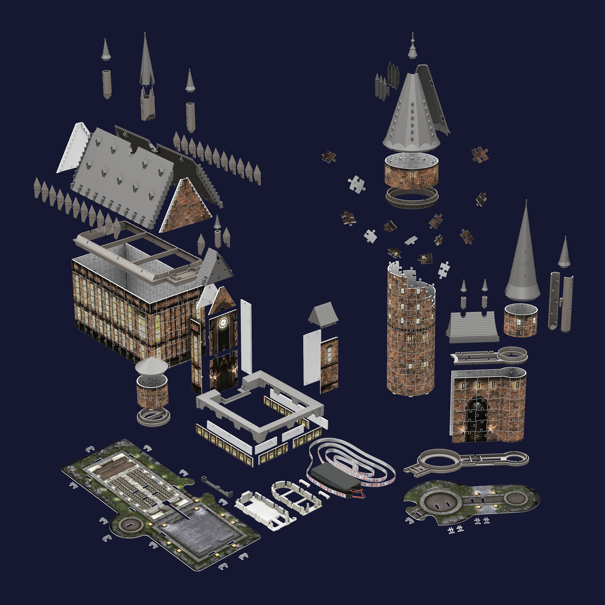 Château de Poudlard La Grande Salle Puzzle 3D avec Éclairage - Harry Potter