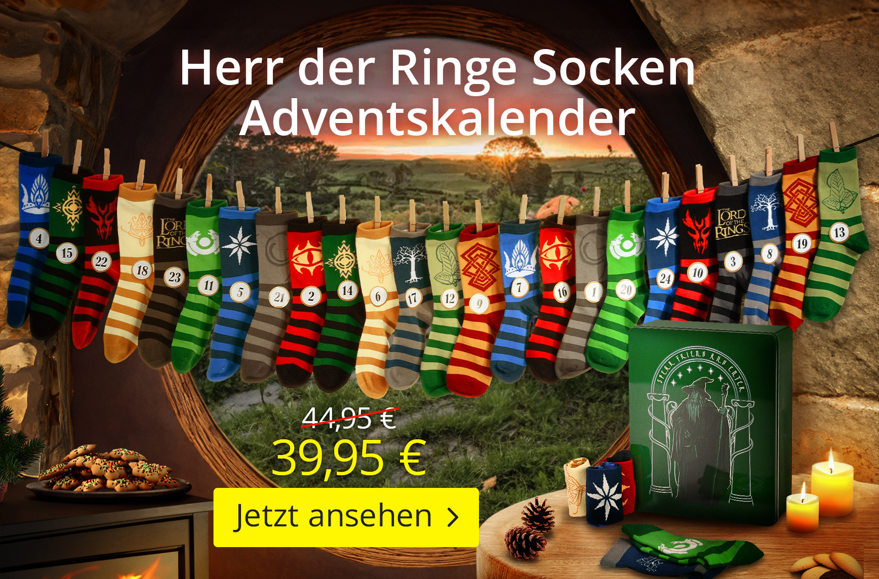 Herr der Ringe Socken Adventskalender zum Befüllen - 39,95€ statt 44,95€