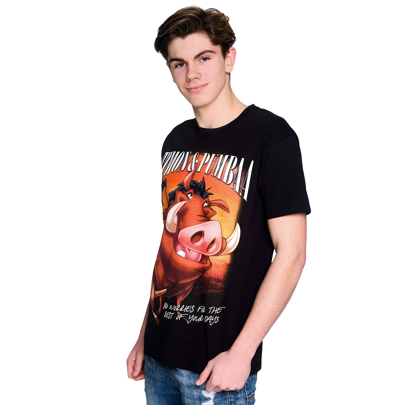 Leeuwenkoning - Timon & Pumbaa T-shirt zwart
