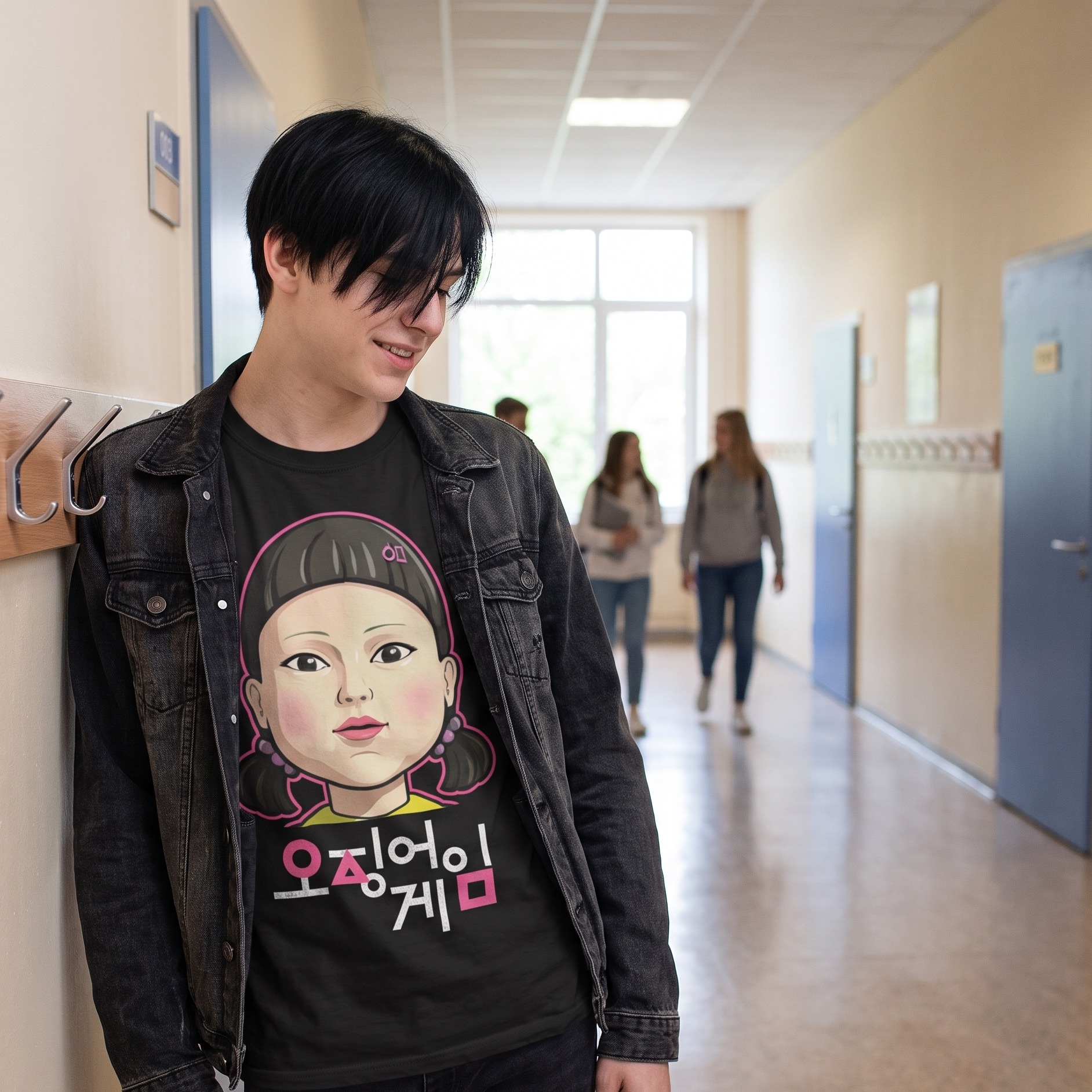 Squid Game - Young-Hee Doll T-Shirt schwarz