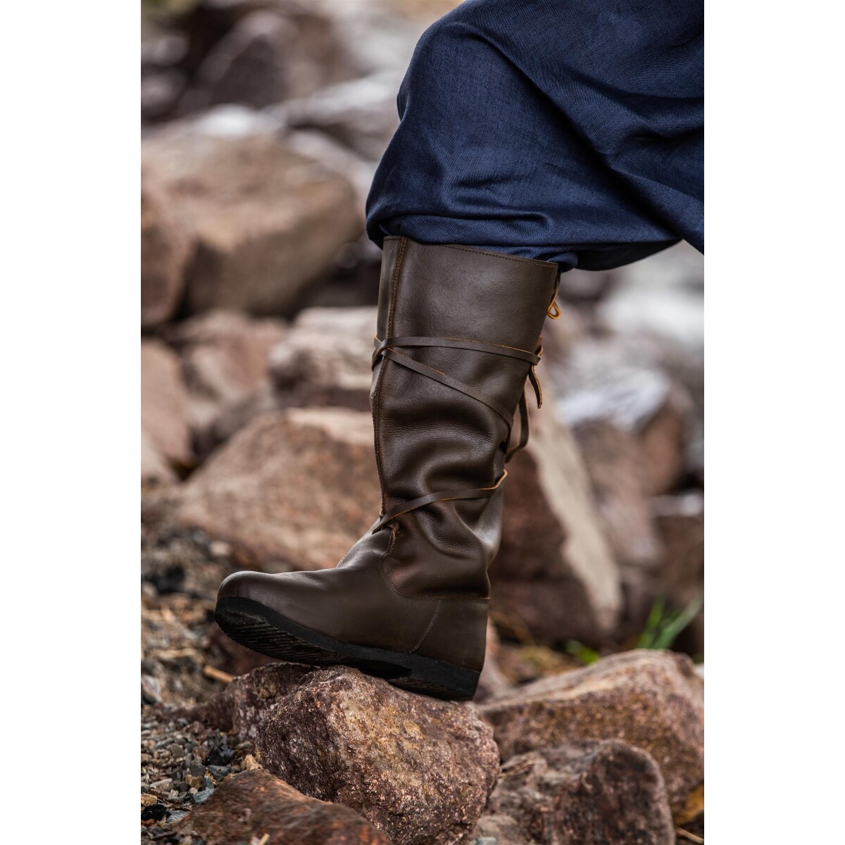 Medieval Boots Ole in Brown Nubuck Leather