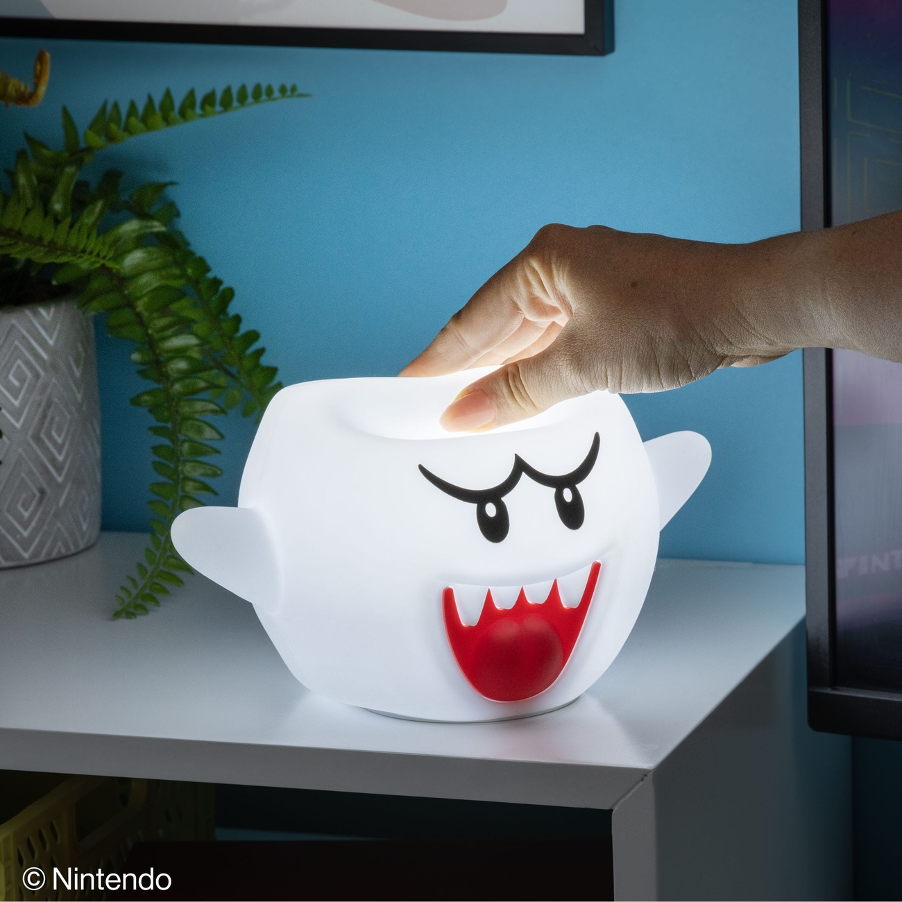 Super Mario Lampada Squishy Glo in silicone Boo 14 cm