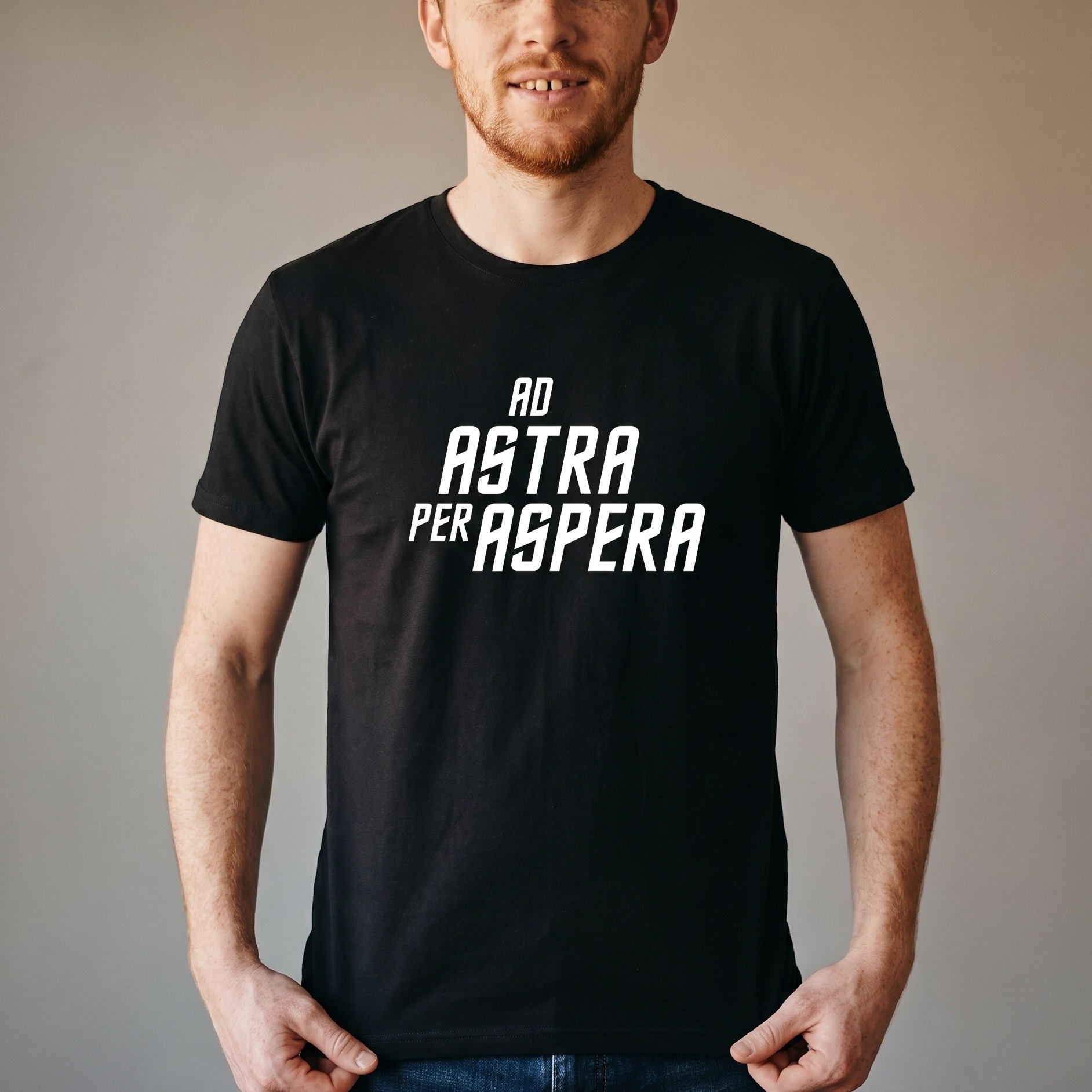 Ad Astra Per Aspera T-Shirt für Star Trek Fans schwarz