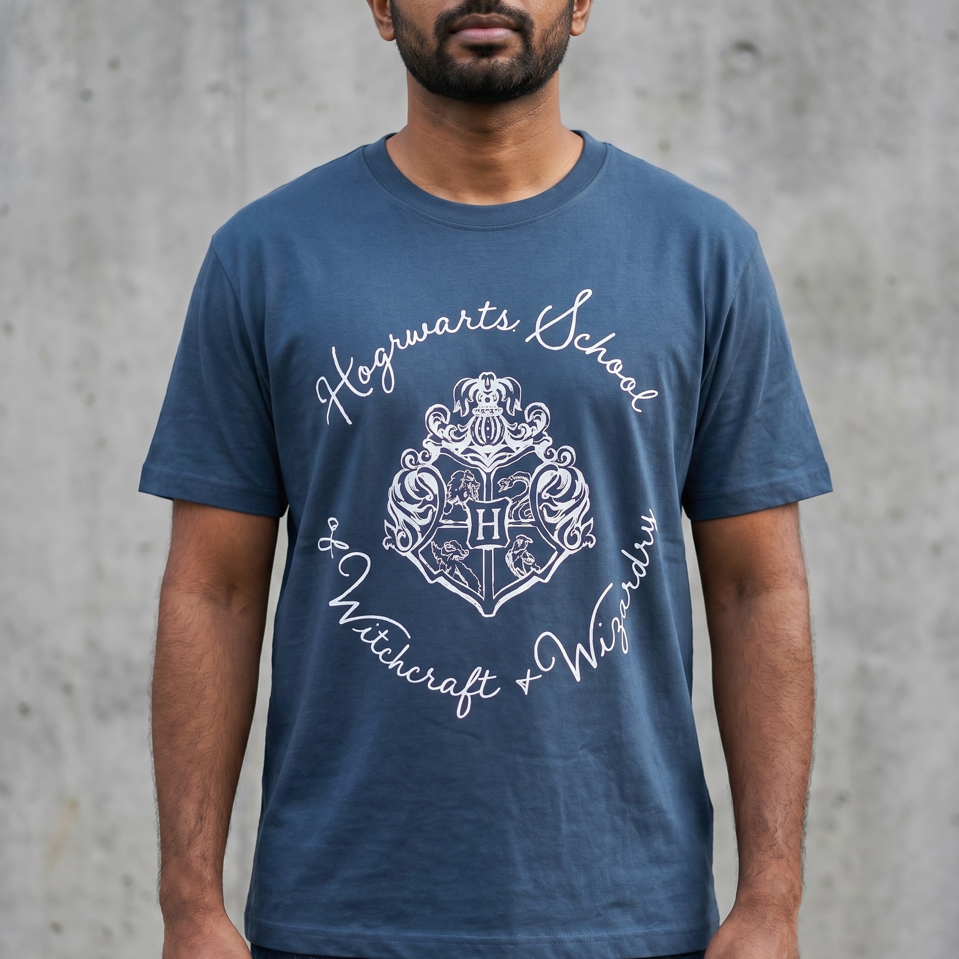 Hogwarts Wapen T-shirt blauw - Harry Potter