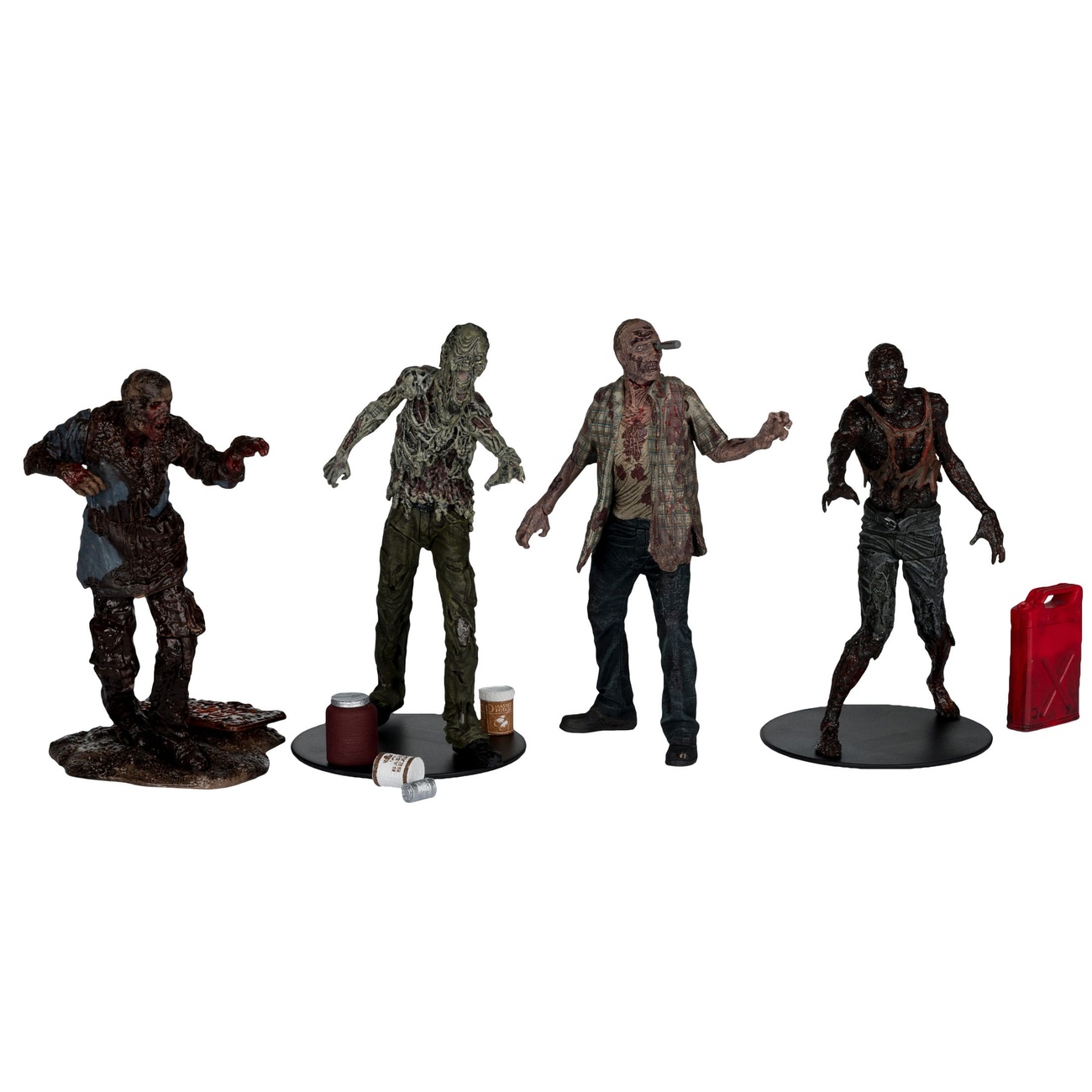 The Walking Dead Figuras de acción Pack de 4 Walkers 13 cm