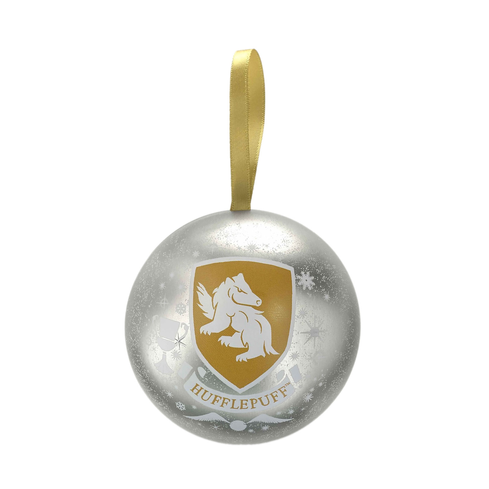 Harry Potter - Weihnachtskugel mit Hufflepuff Wappen Kette