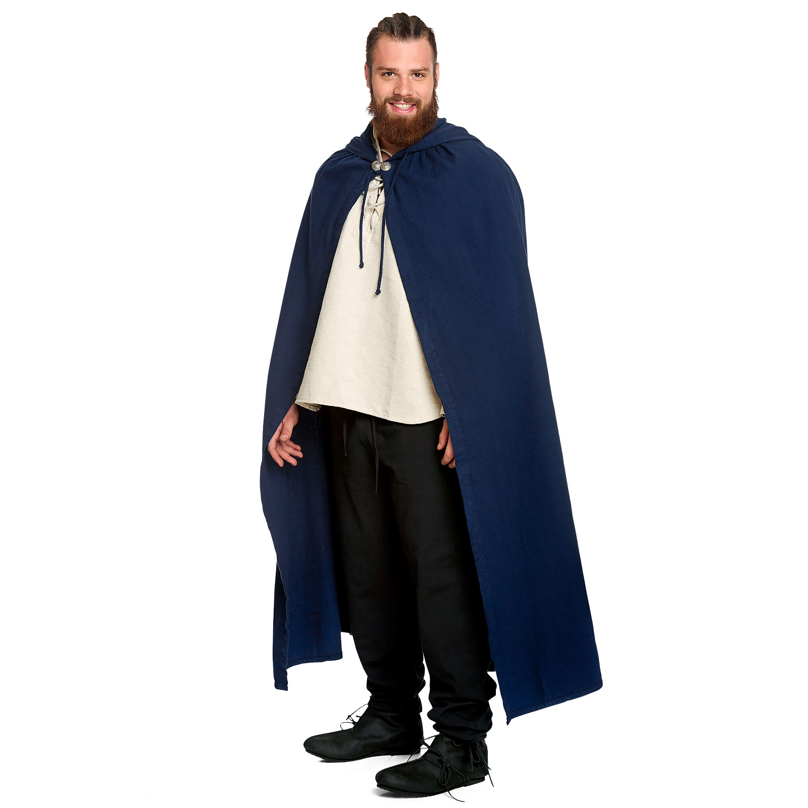 Medieval Cloak with Pointed Hood in Blue