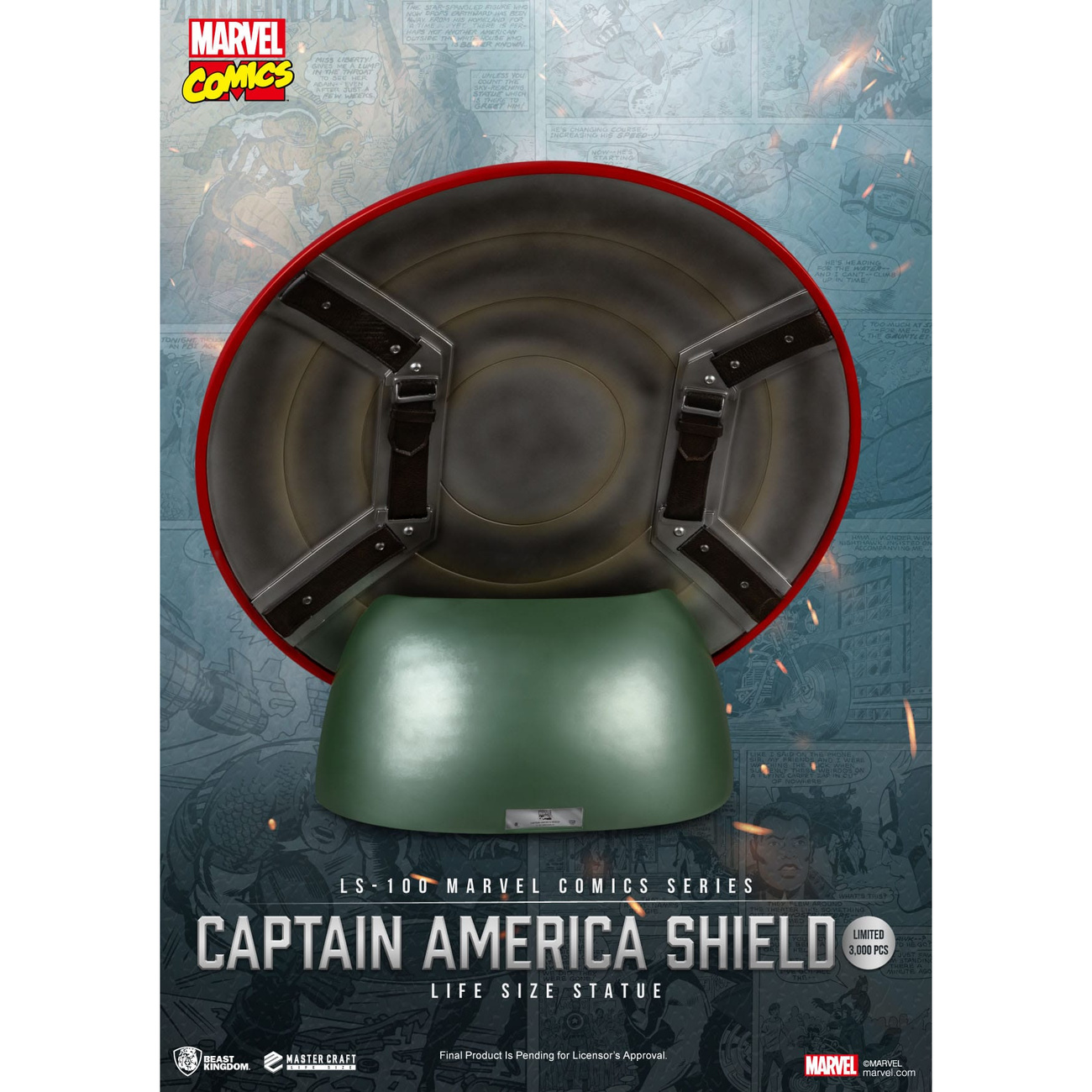 Marvel Comics Estatua de Escudo de Captain America PVC Tamaño Real