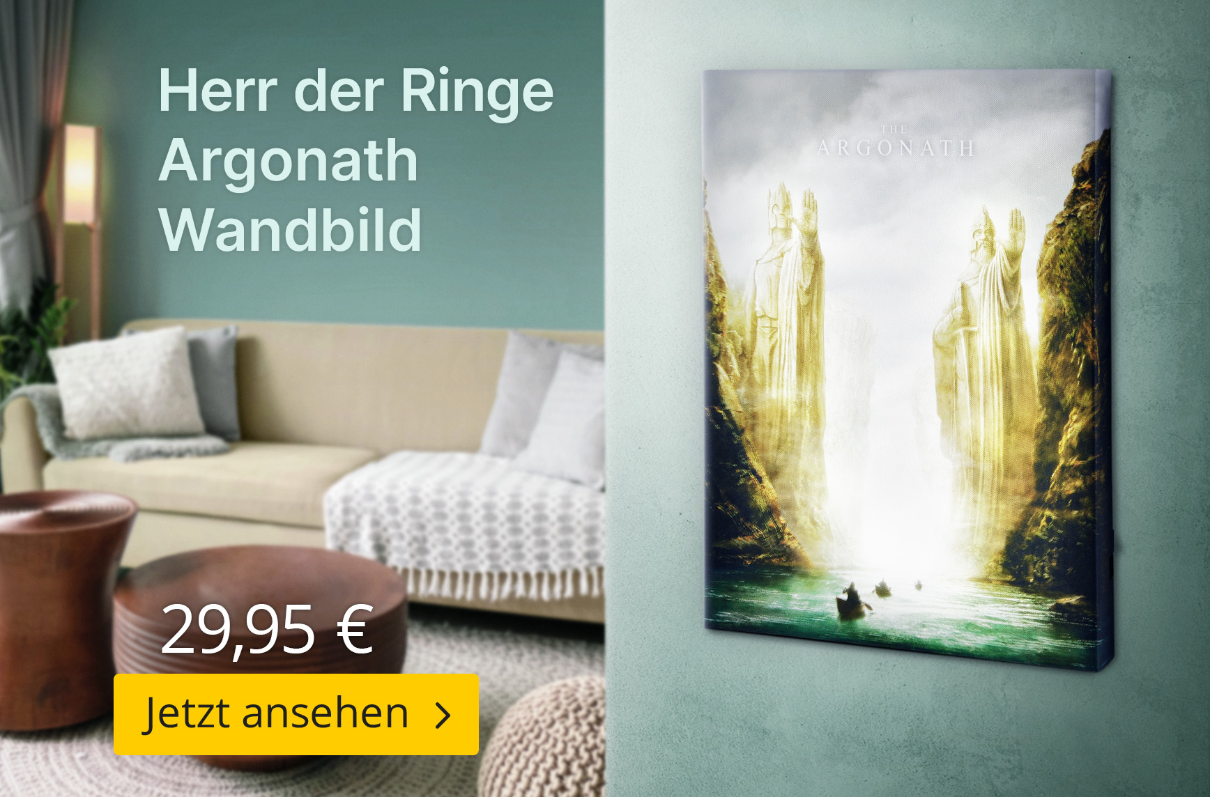 Herr der Ringe Argonath Wandbild mit Licht - 29,95€