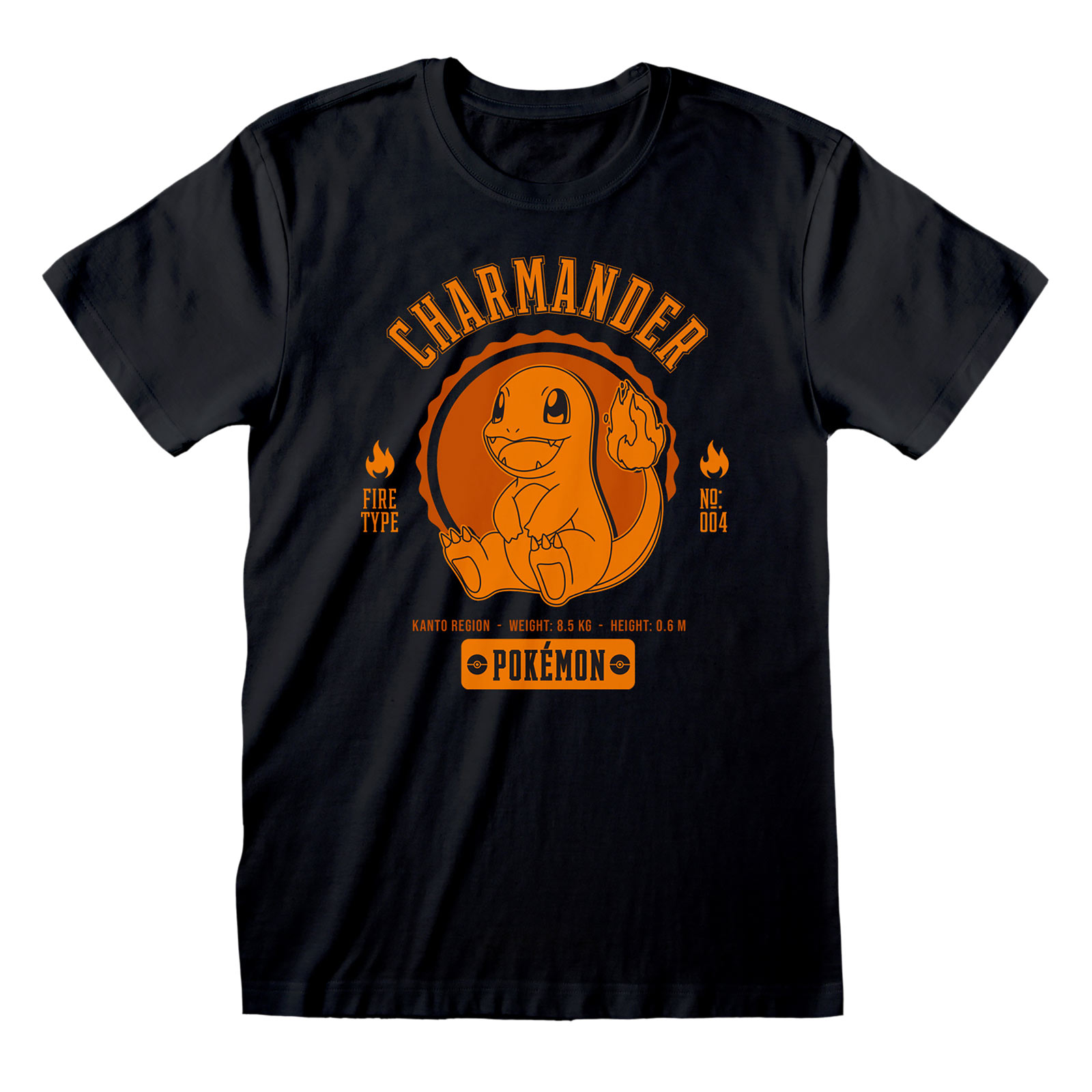 Pokemon - Glumanda College T-Shirt schwarz