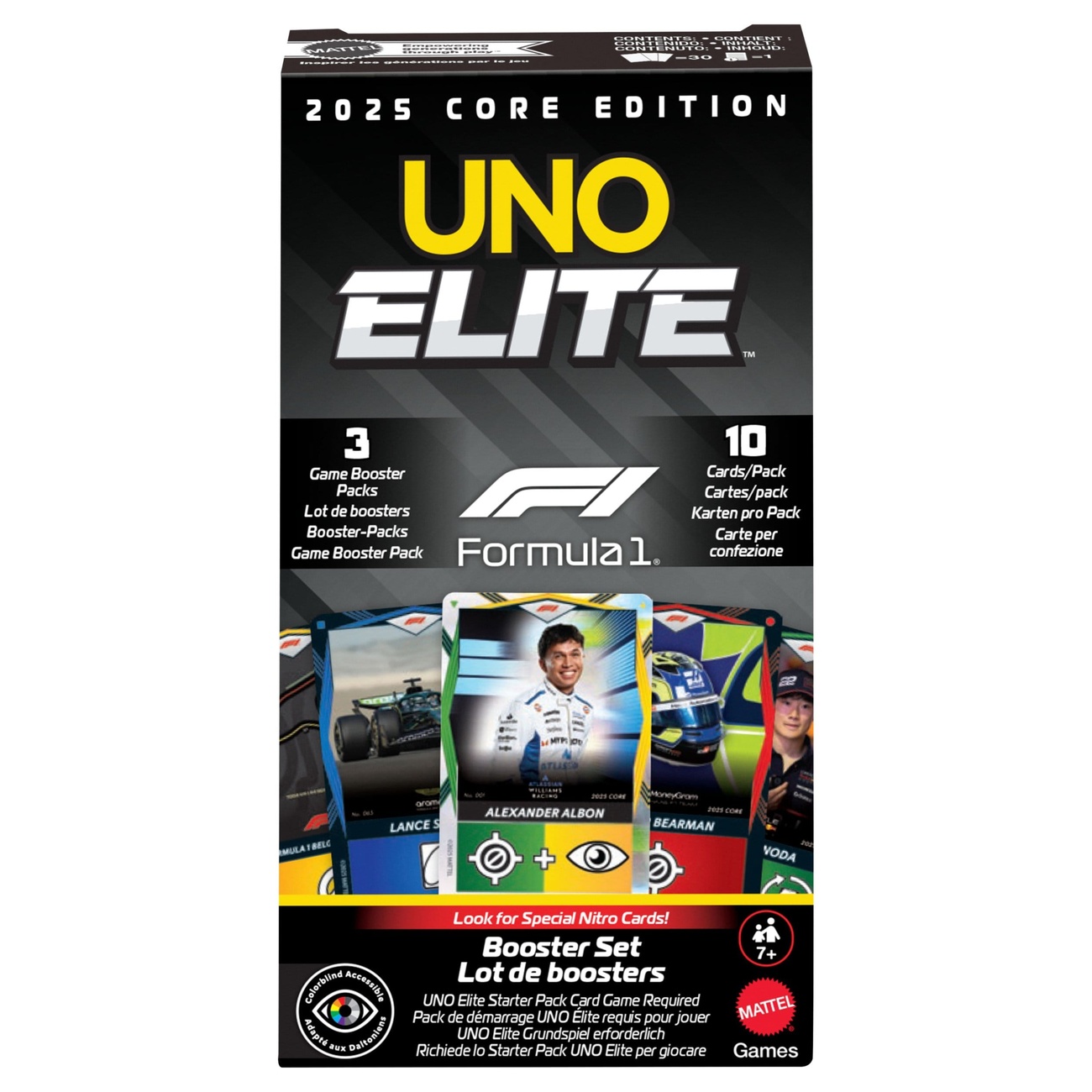 Formula 1 UNO Jeu de cartes Elite F1 Booster Set