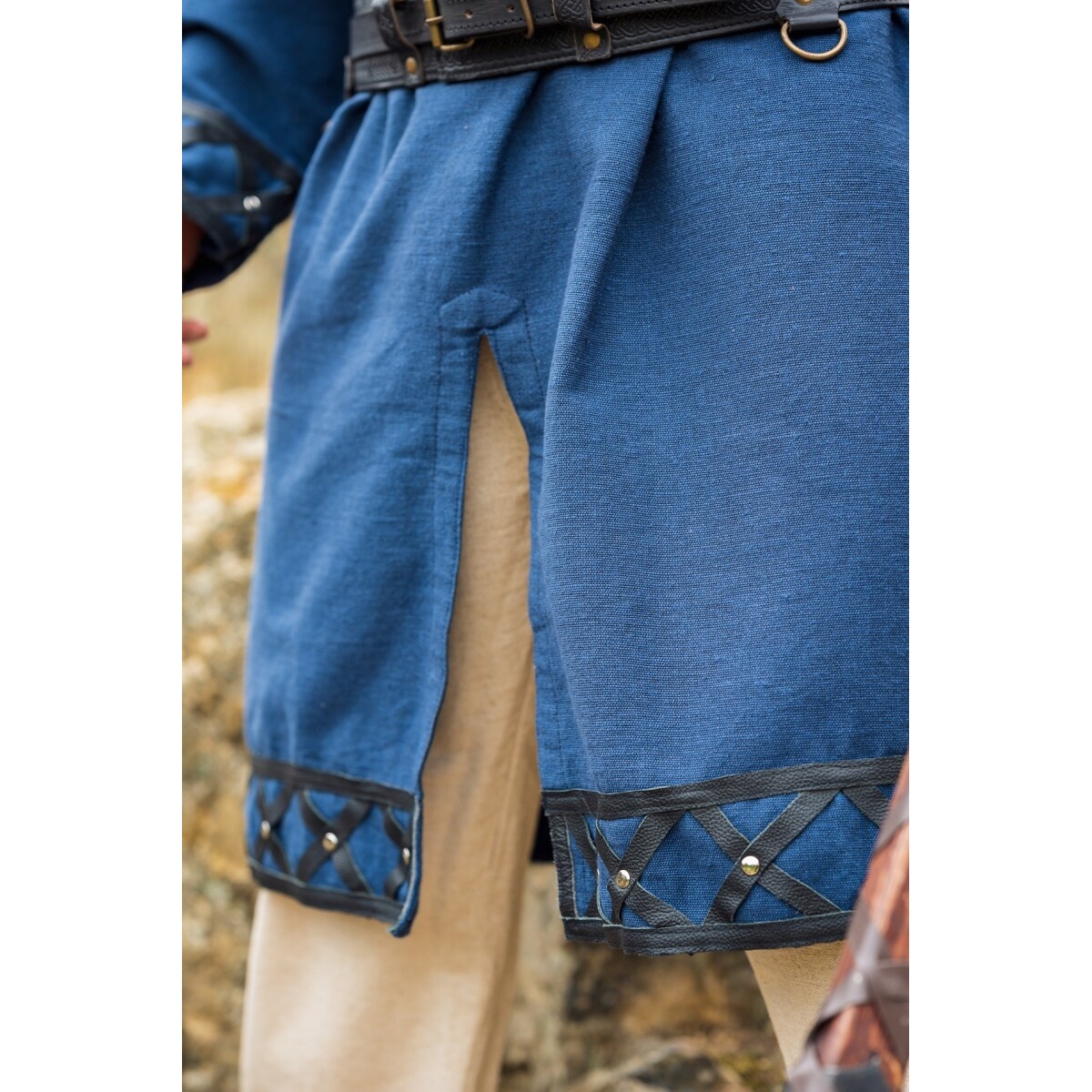 Túnica vikinga medieval Erik azul oscuro
