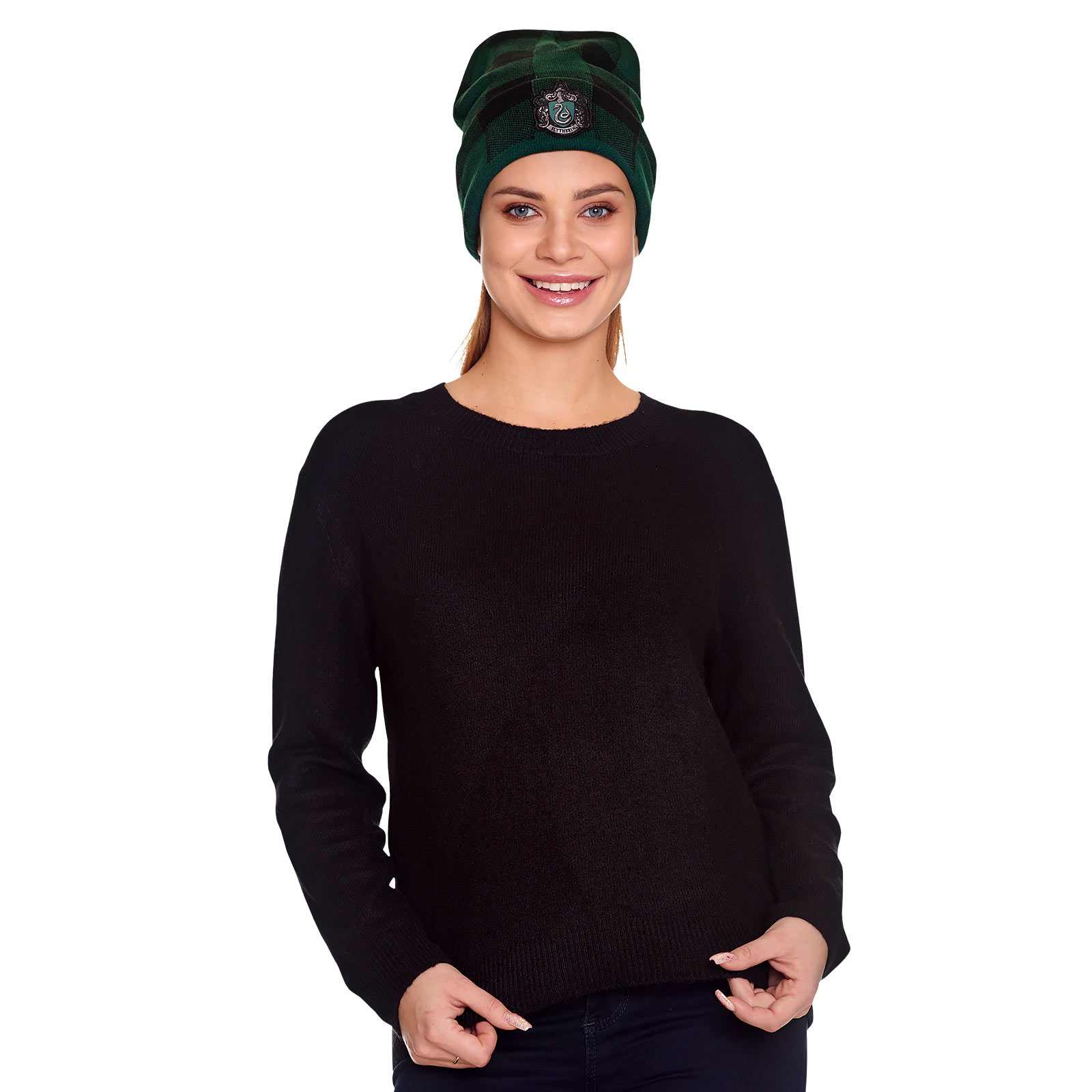 Harry Potter - Slytherin Crest Checkered Beanie