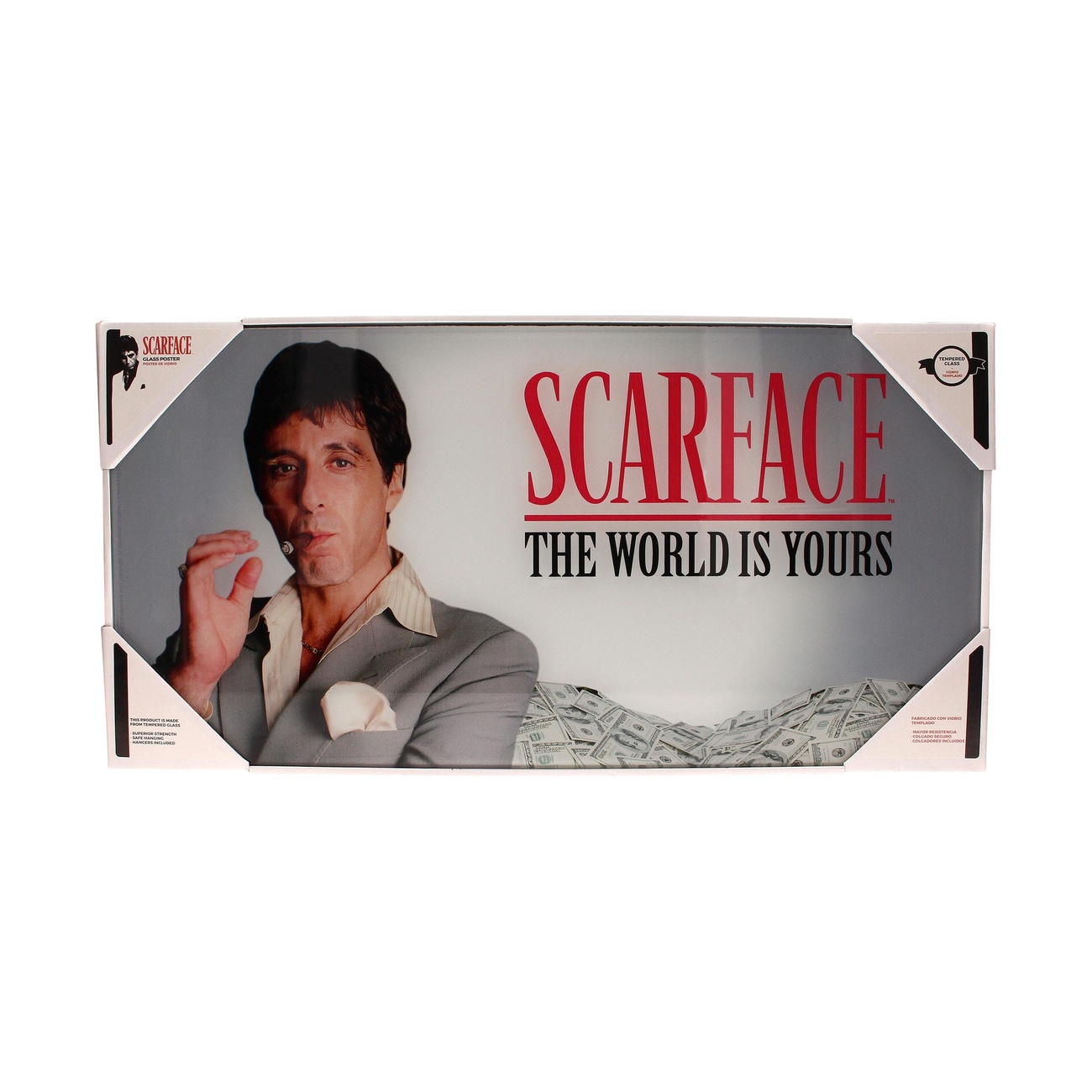 Scarface Plakat szklany The World Is Yours (szare tło) 60 x 30 cm