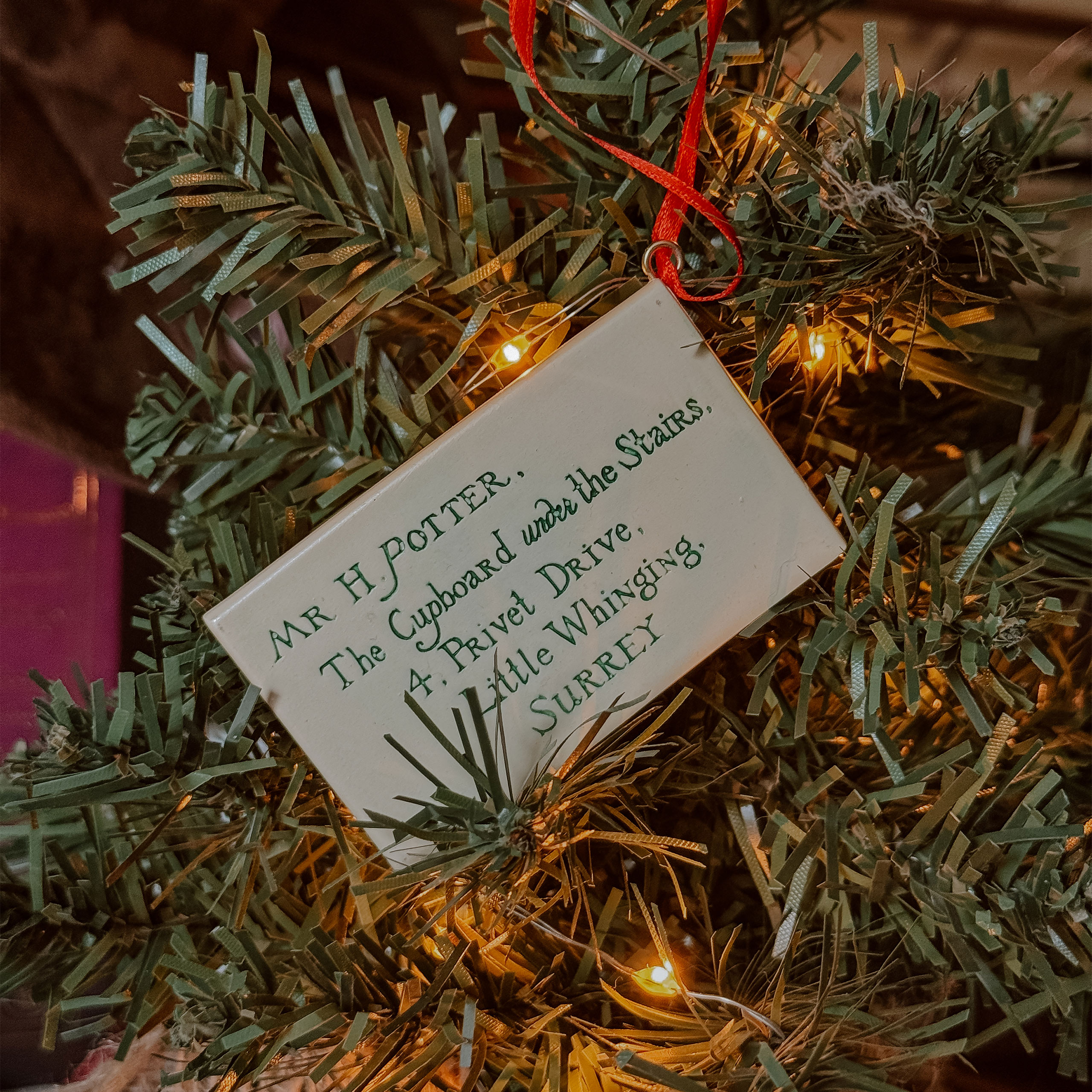 Harry Potter - Decorazione per albero di Natale con lettera di Hogwarts