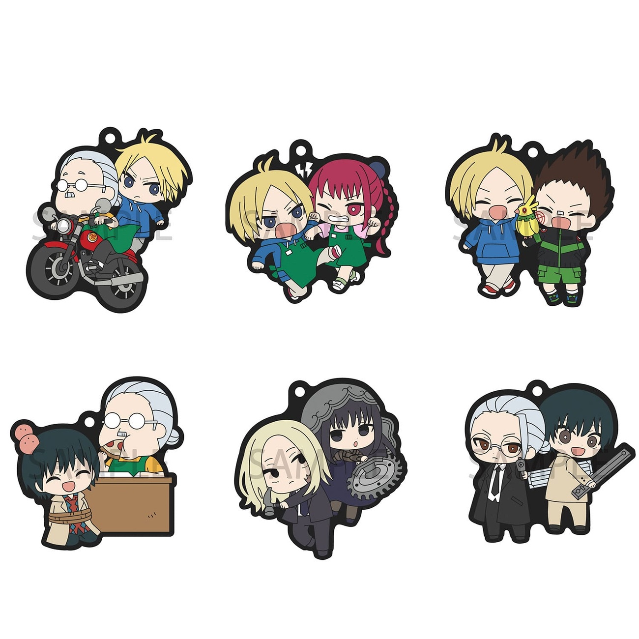 Sakamoto Days Mascotte en caoutchouc Buddycolle Porte-clés en gomme 7 cm Assortiment (6)