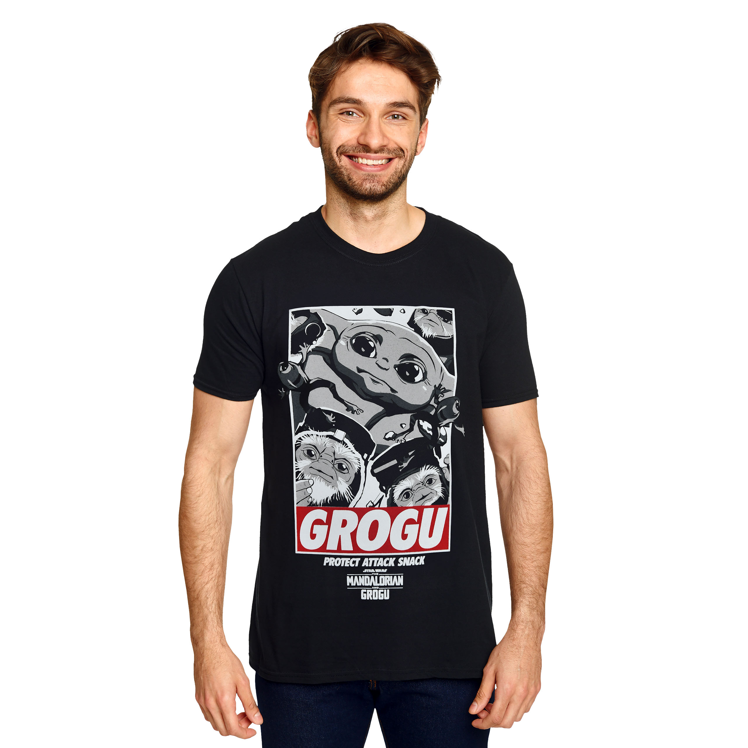 Grogu Protect Attack Snack T-Shirt - Star Wars The Mandalorian