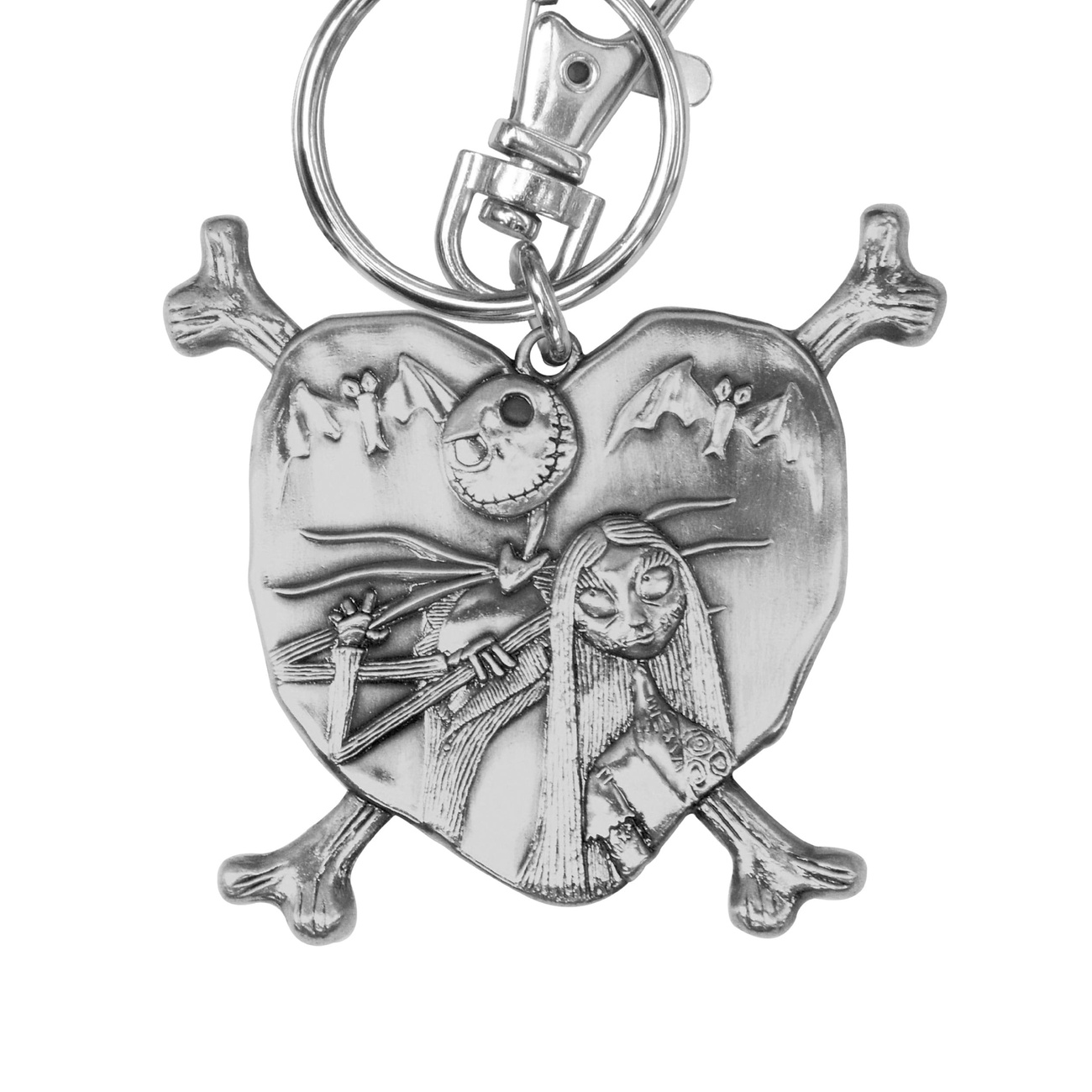 Nightmare Before Christmas Portachiavi in metallo Jack e Sally nel cuore