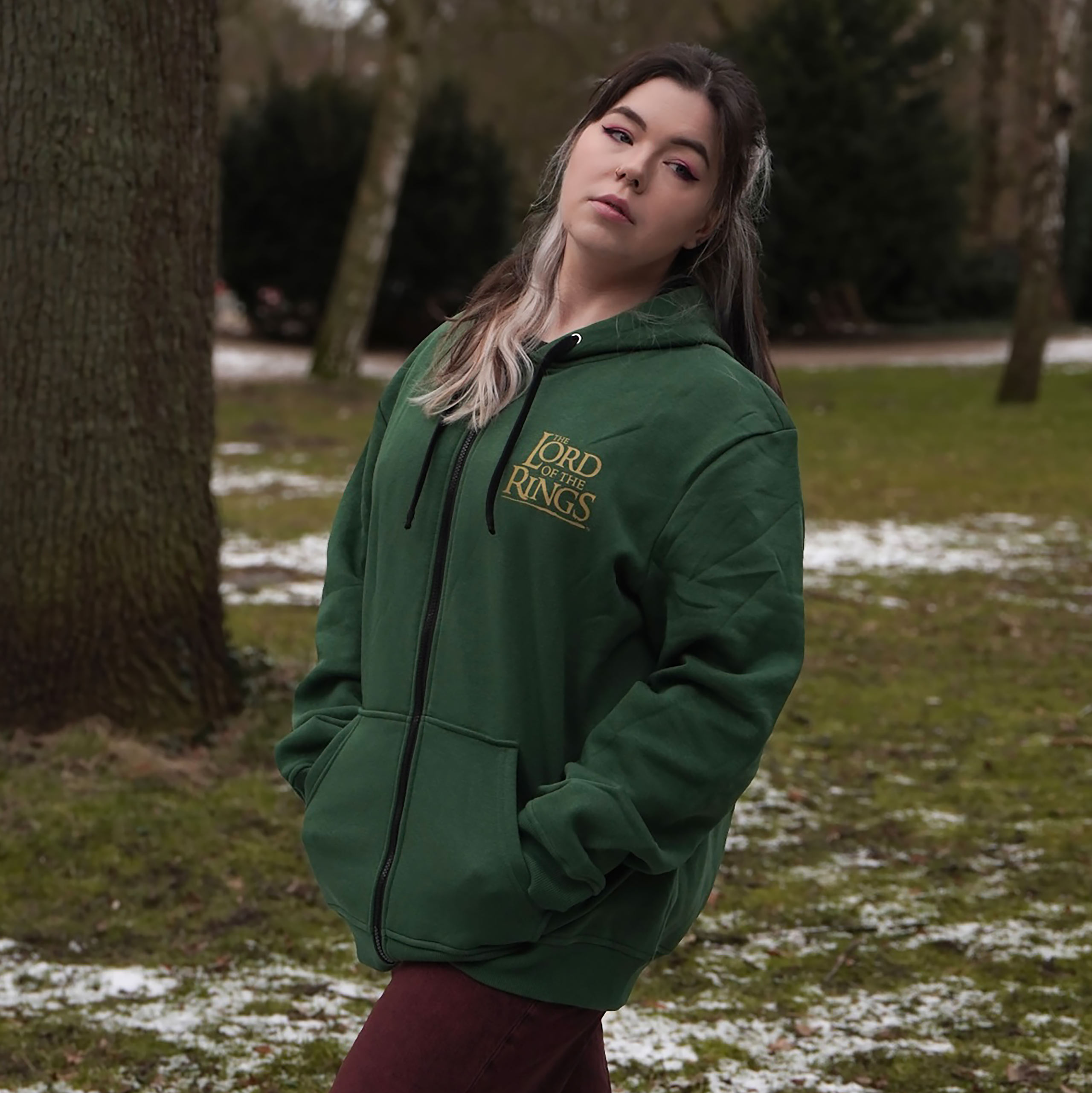 El Señor de los Anillos - Sudadera con capucha Tierra Media verde