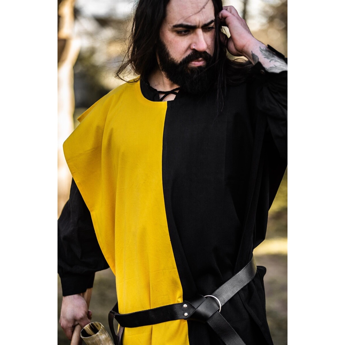 Medieval Surcoat Frederick black-yellow