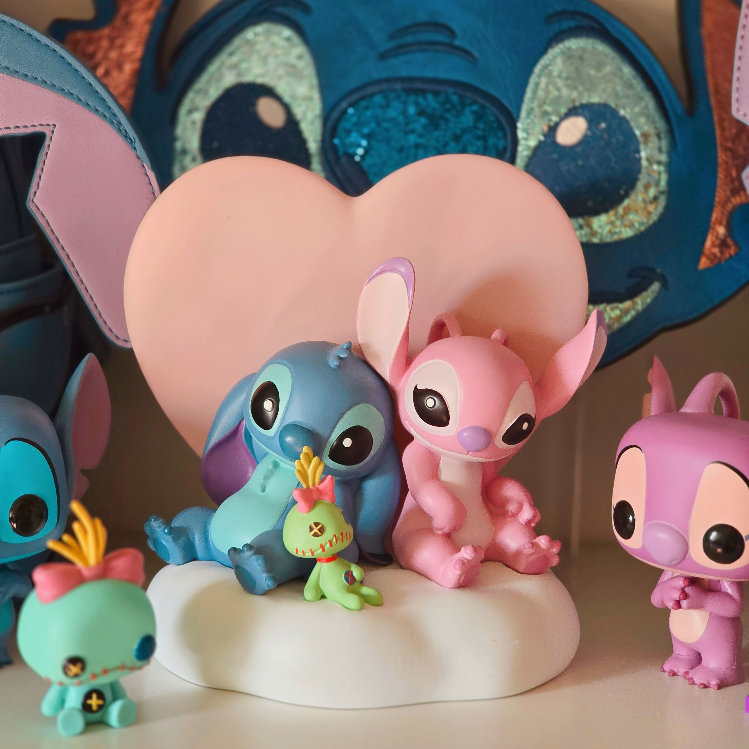 Lilo & Stitch - Angel y Stitch con luz nocturna de arrugas