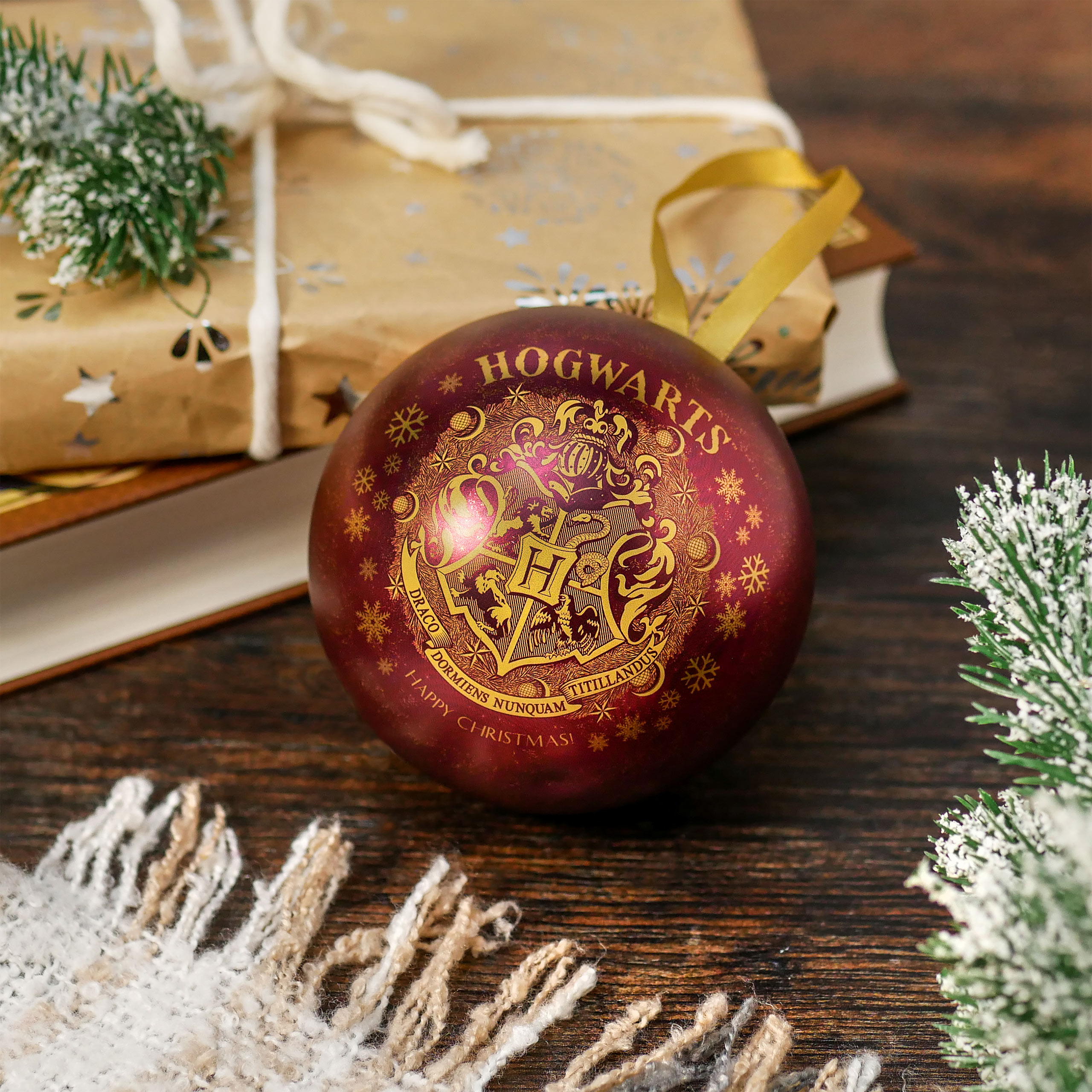 Harry Potter - Boule de Noël de Poudlard avec chaîne