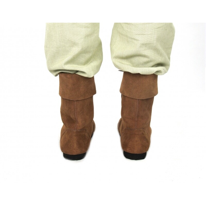 Stivali medievali Aurin con risvolto marrone