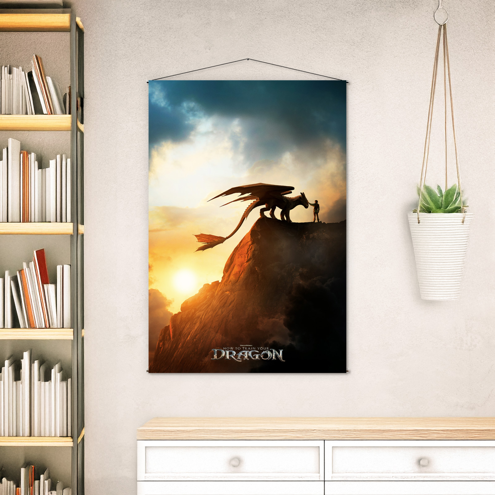 Hoe Tem Je Een Draak - Key Art Wall Scroll