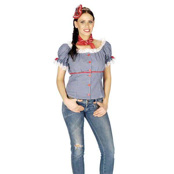 Wiesn blouse, plaid with lace