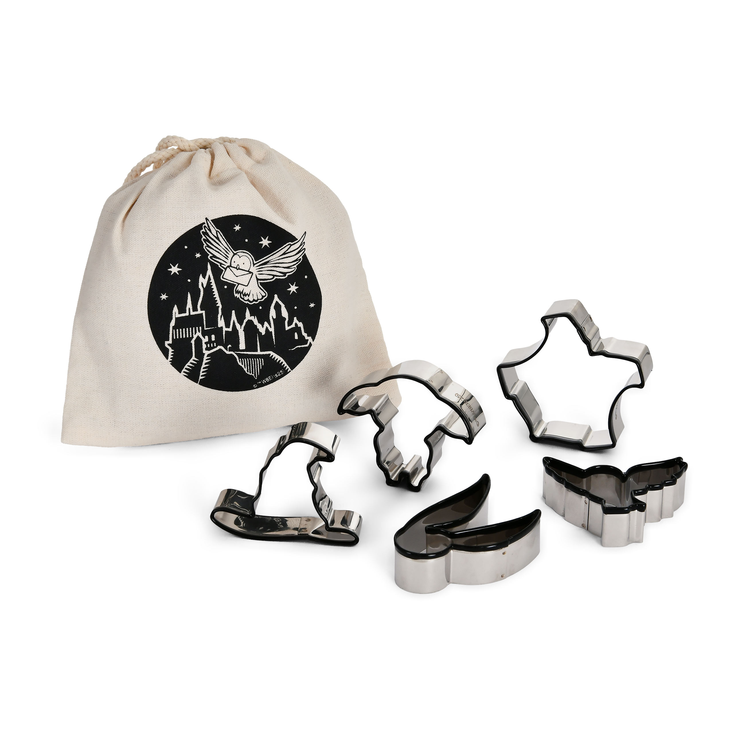 Harry Potter - Set de 5 cortadores de galletas en bolsa de tela