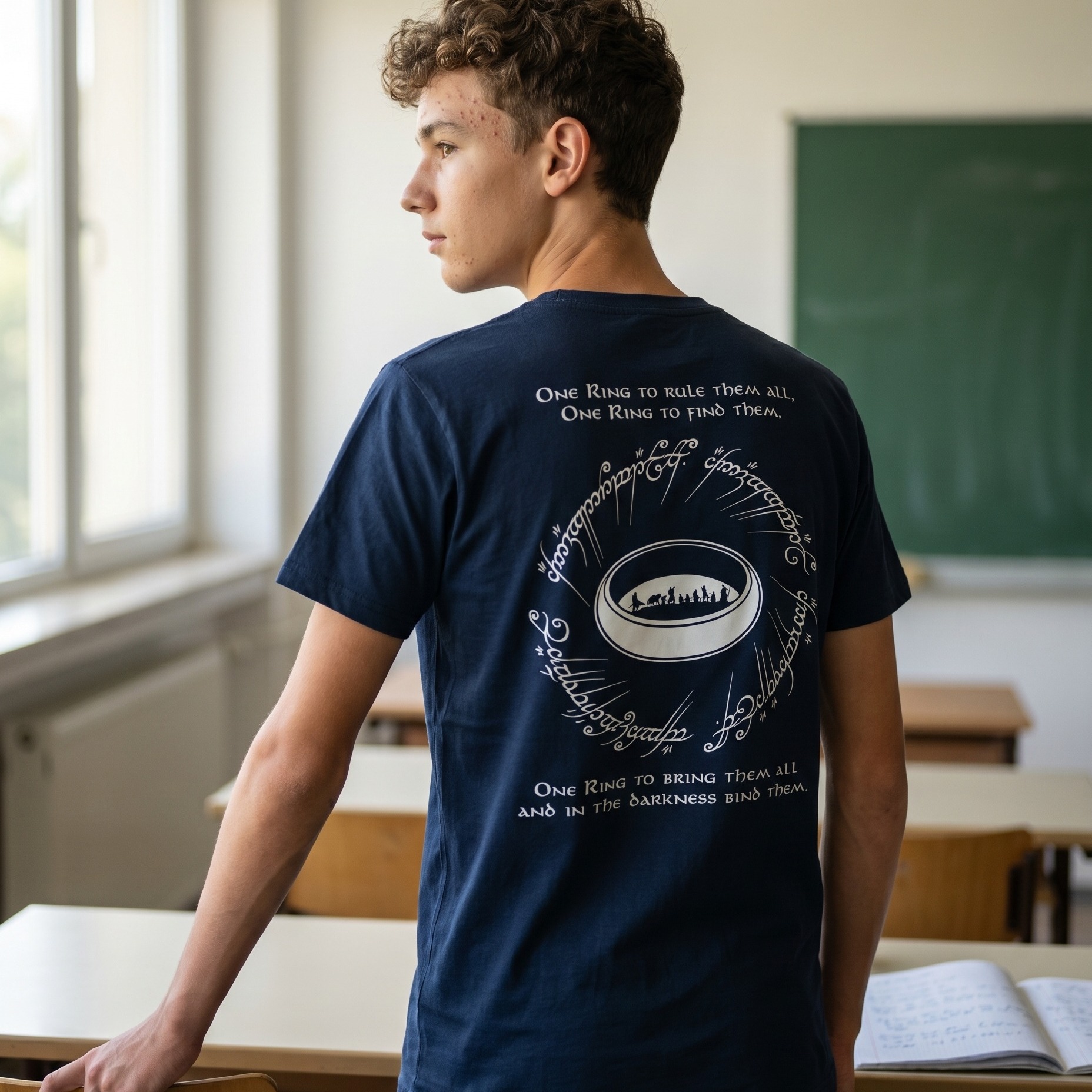 Camiseta El Anillo Único azul - El Señor de los Anillos