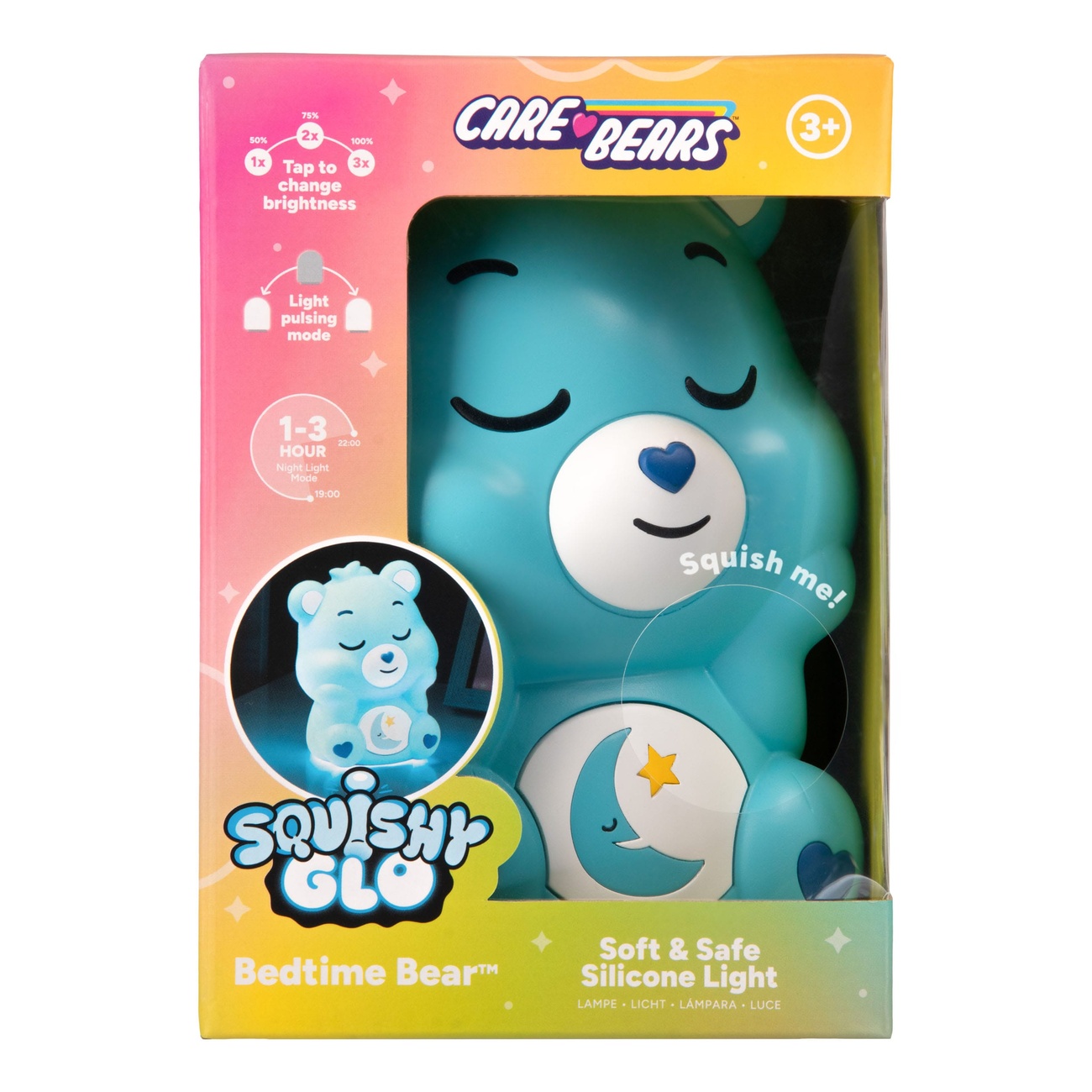 Die Glücksbärchis Squishy Glo Silikon-Leuchte Schlummerbärchi 15 cm