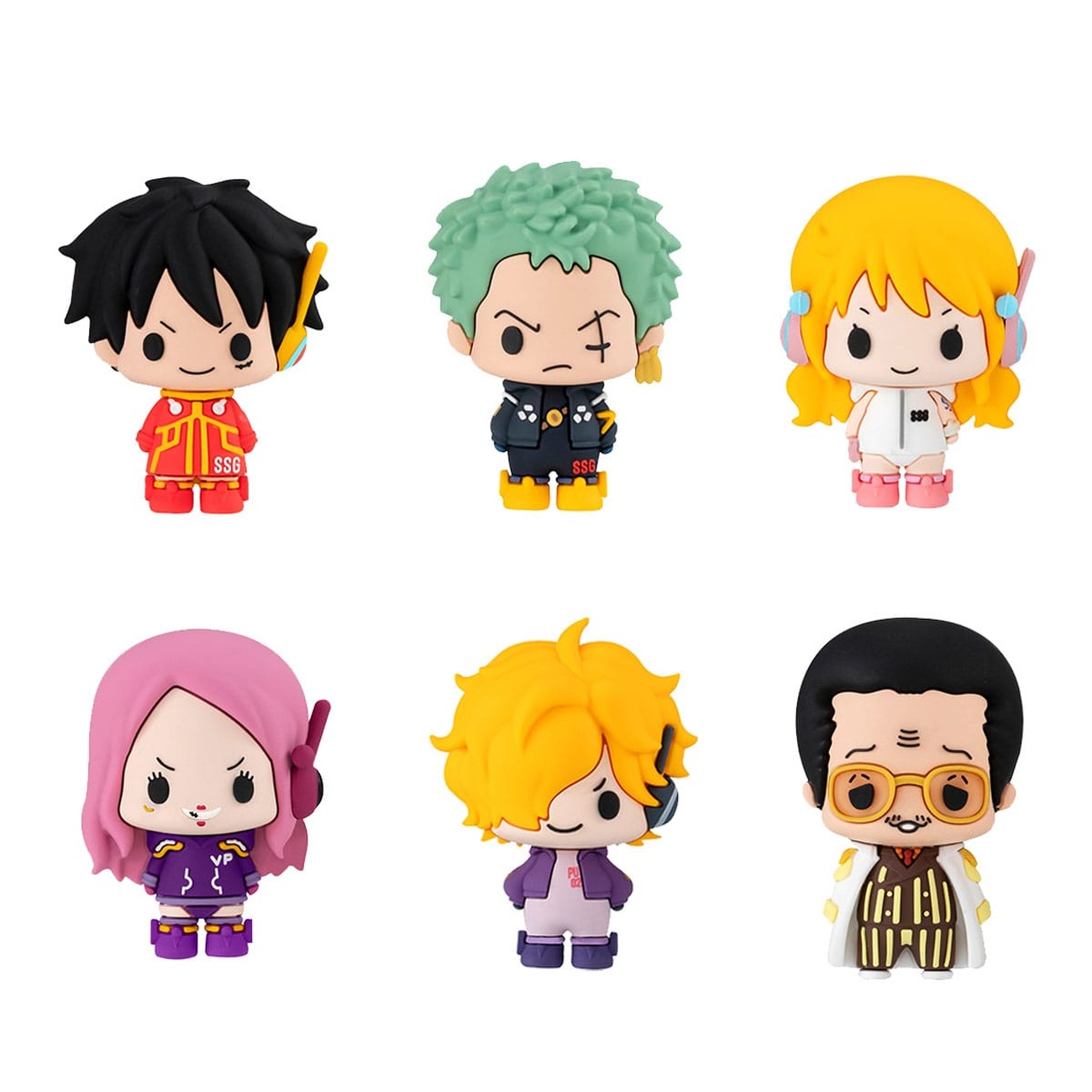 One Piece Chokorin Mascot Series figurki kolekcjonerskie zestaw 6 szt. Egghead Ver. 5 cm