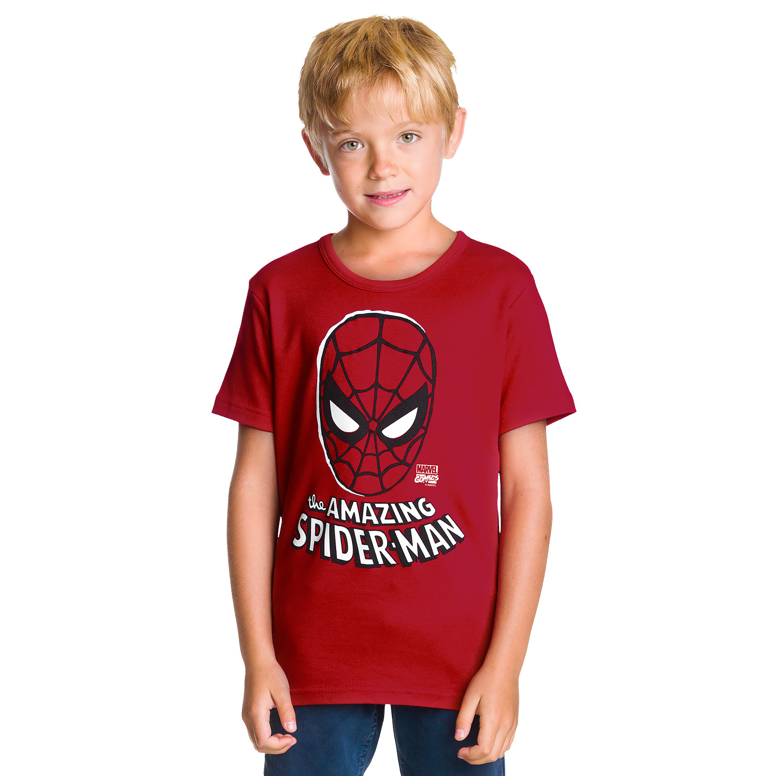 Spider-Man - Face Kinder T-Shirt rot