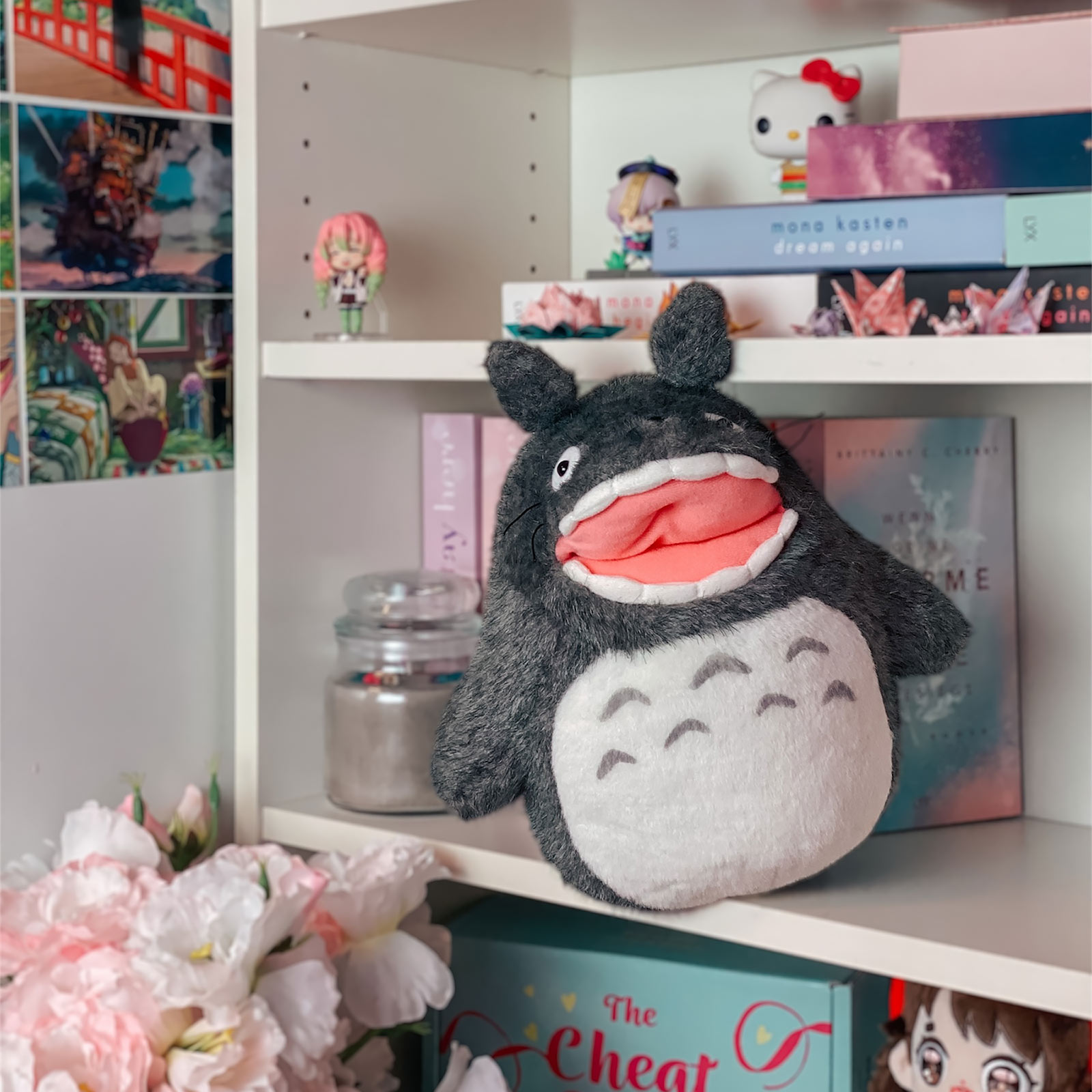 Figura di peluche Totoro felice grigio