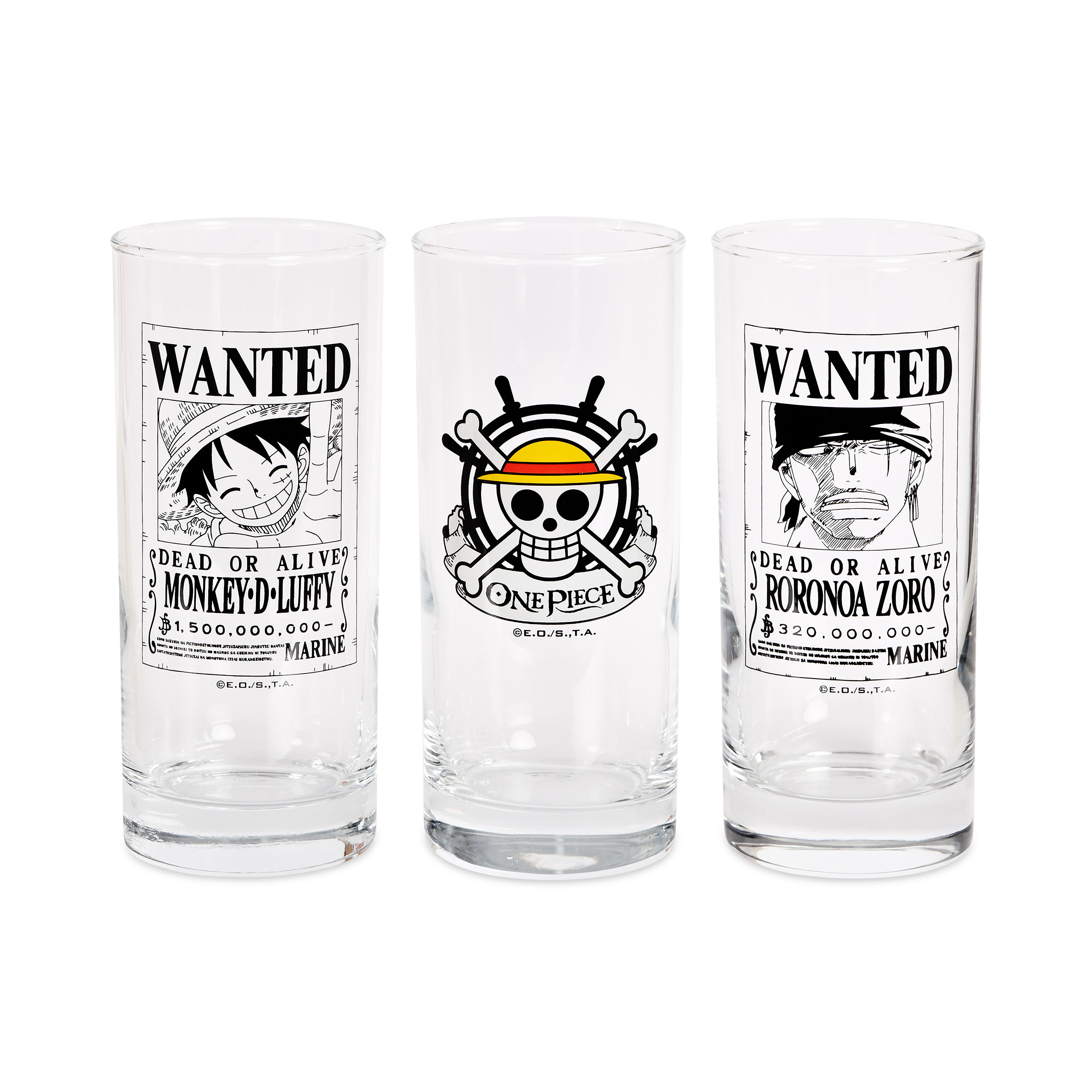 One Piece - Wanted Luffy and Zoro Glass Set