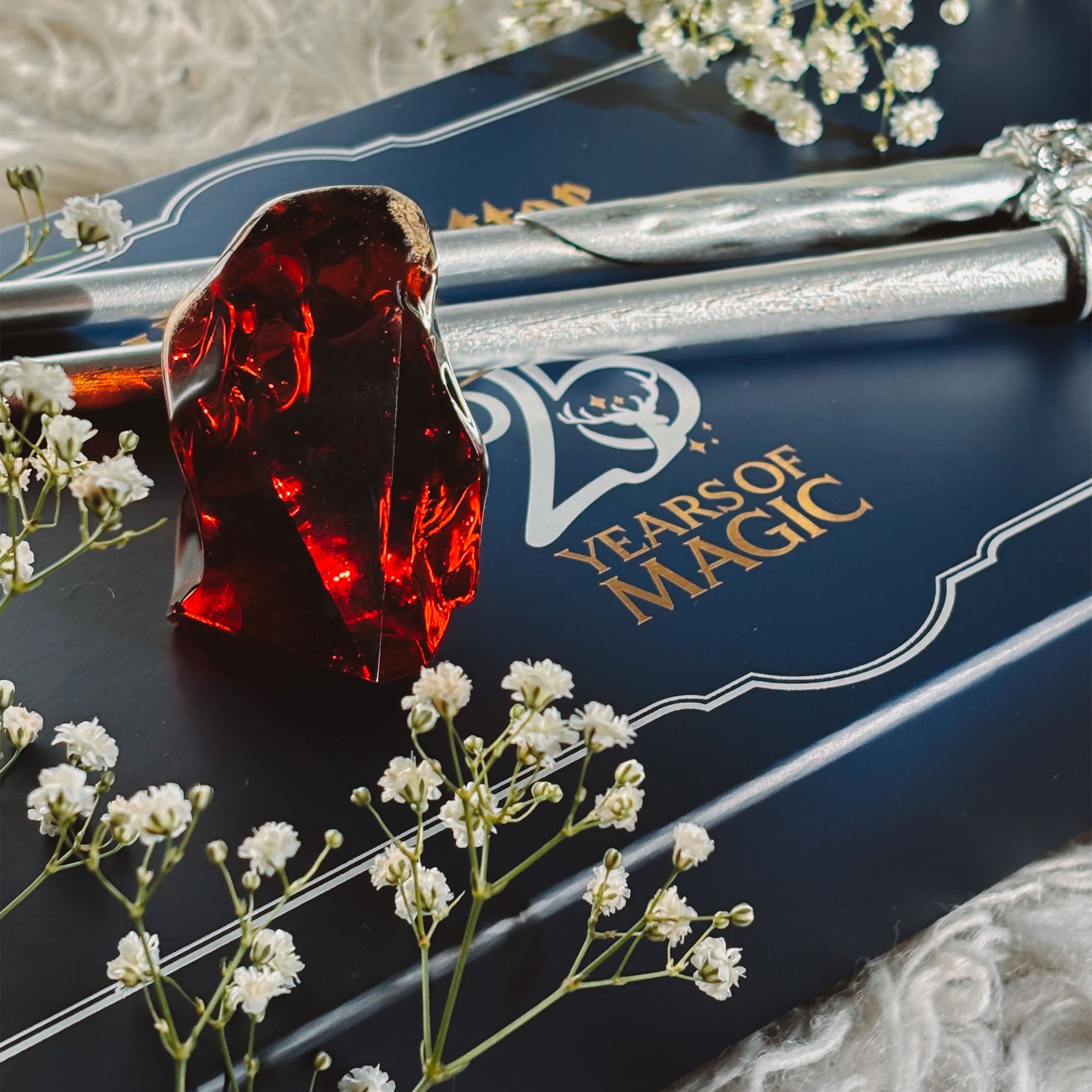 Harry Potter - Zauberstab 2er Set und Stein der Weisen Replik 25th Anniversary Geschenkset