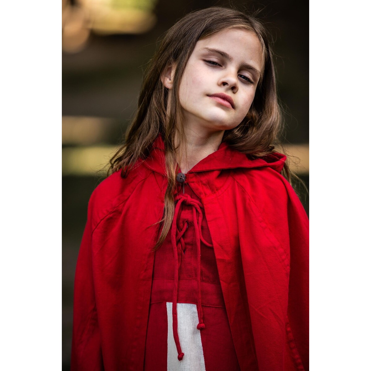 Capa medieval Cecilia para niños roja