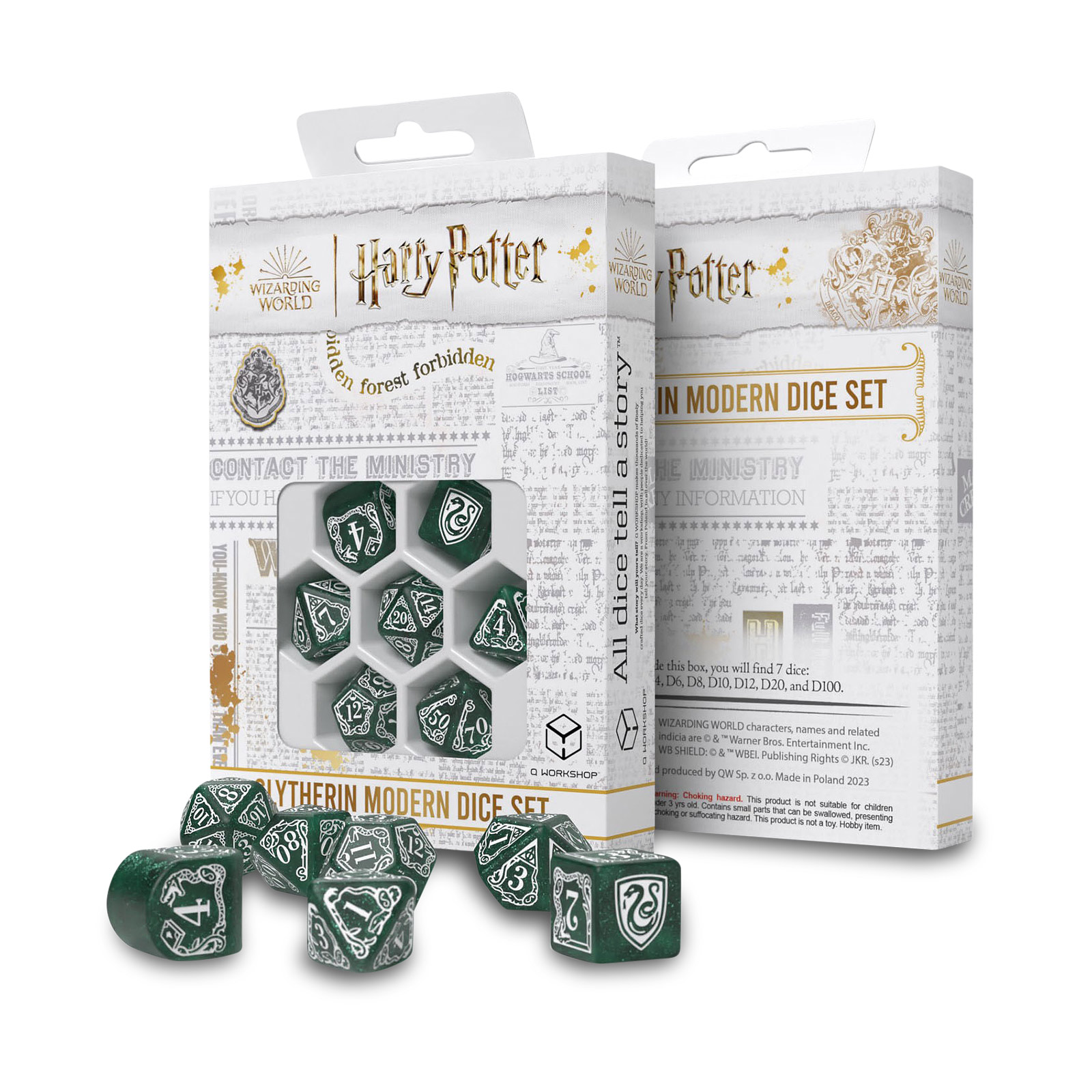 Harry Potter - Slytherin RPG Würfel Set 7tlg grün